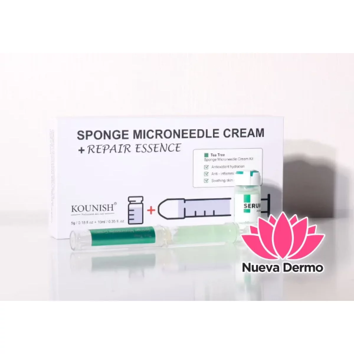 KIT DE CREMA DE MICROAGUJAS ESPONJA CON TeaTree KOUNISH NK-02-7