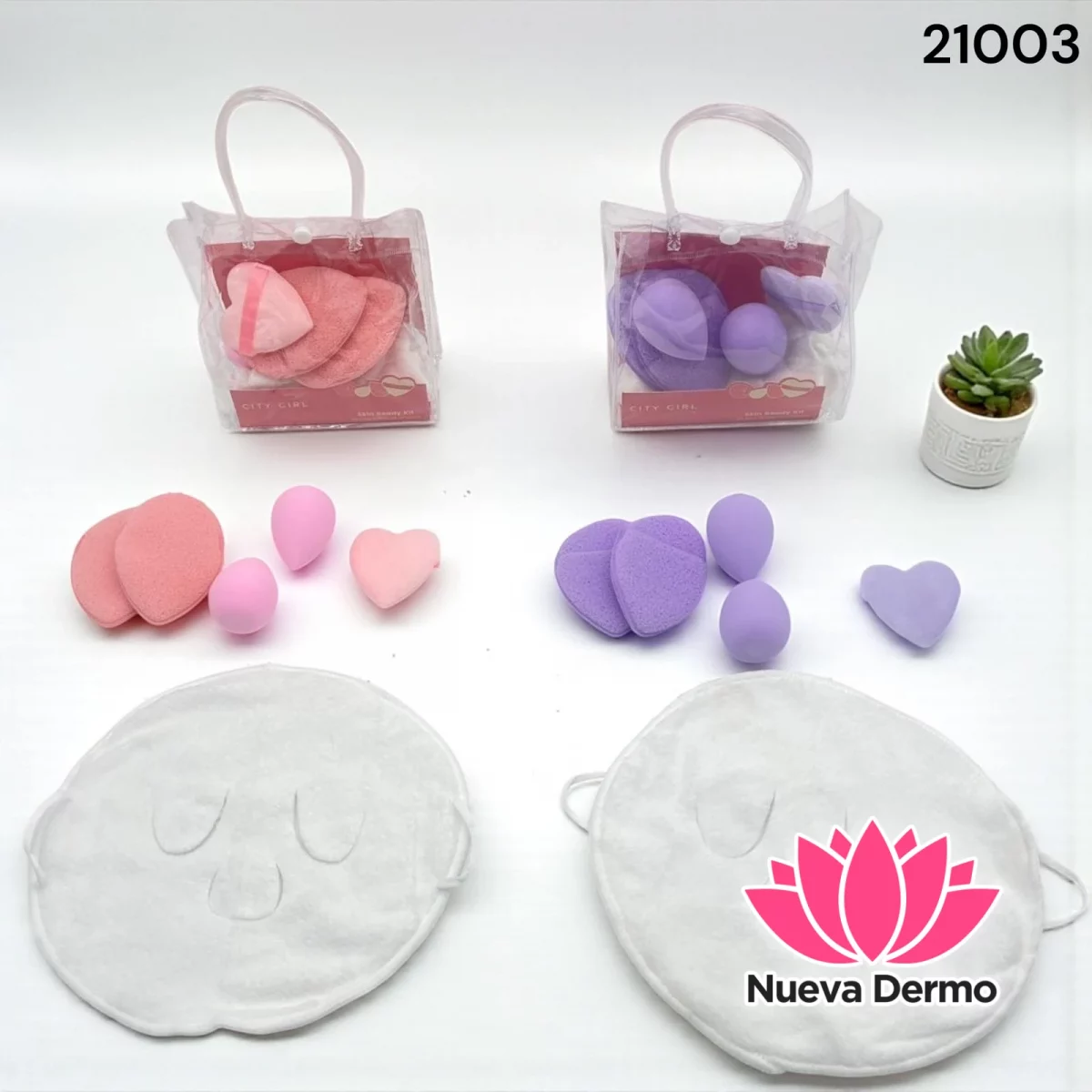KIT DE ESPONJA CON TOALLA FACIAL CITY GIRL 21003