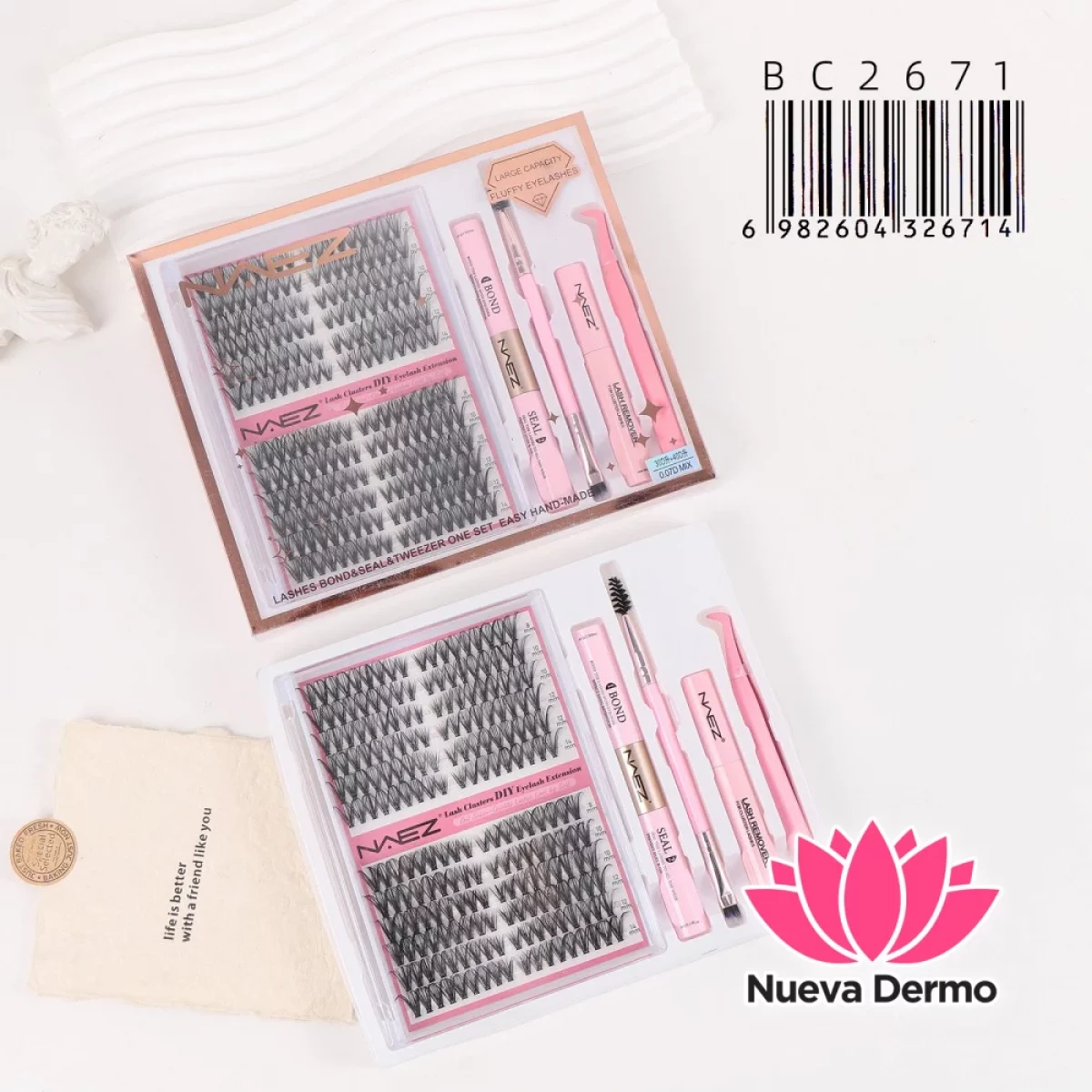 Kit de Extensiones de Pestañas Diy con Pegamento y Pinza Naez BC2671/26714