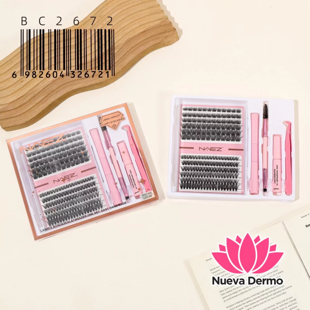 Kit de Extensiones de Pestañas Diy con Pegamento y Pinza Naez BC2672/26721