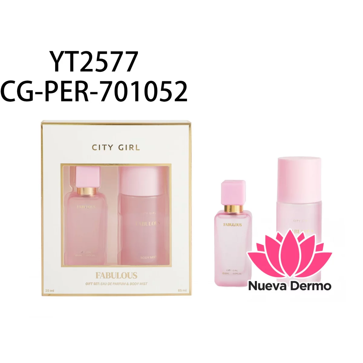 Kit De Perfume 20ml+ Body Splash 85ml FABULOUS- City Girl