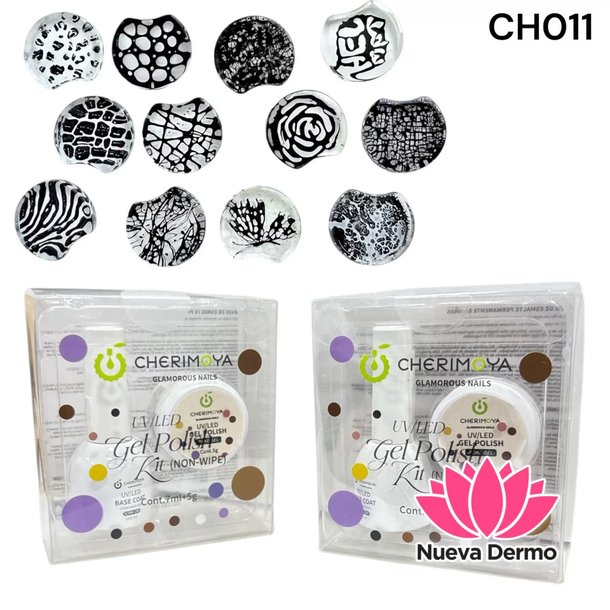 KIT DE POKE GEL CON BASE COAT CHERIMOYA CH011-35/CH011-36