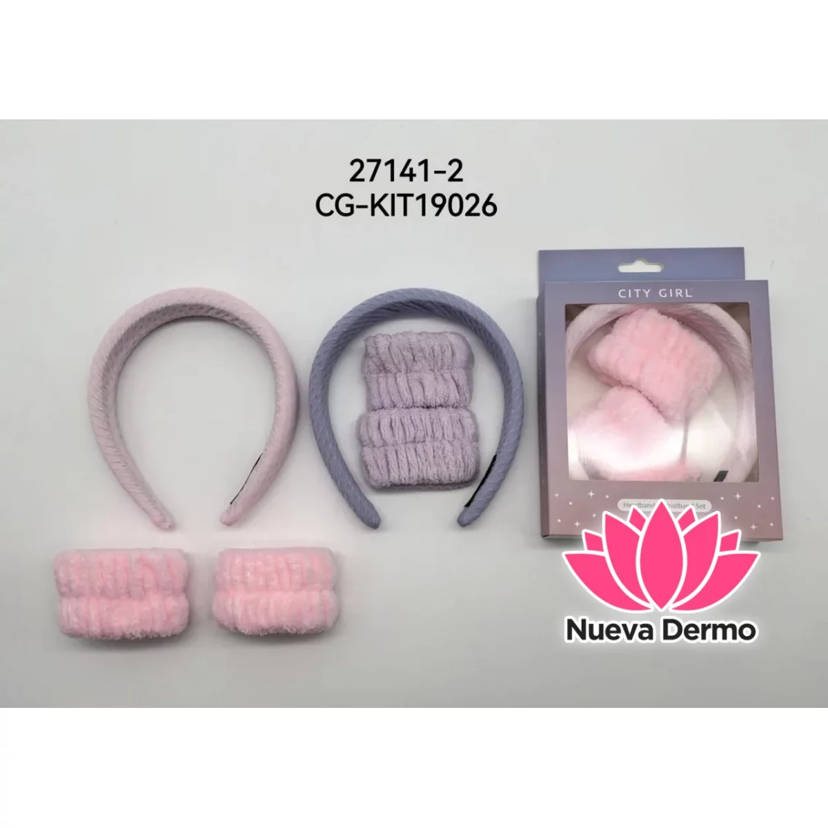 KIT DE VINCHAS CON MUÑEQUERAS PARA SKINCARE