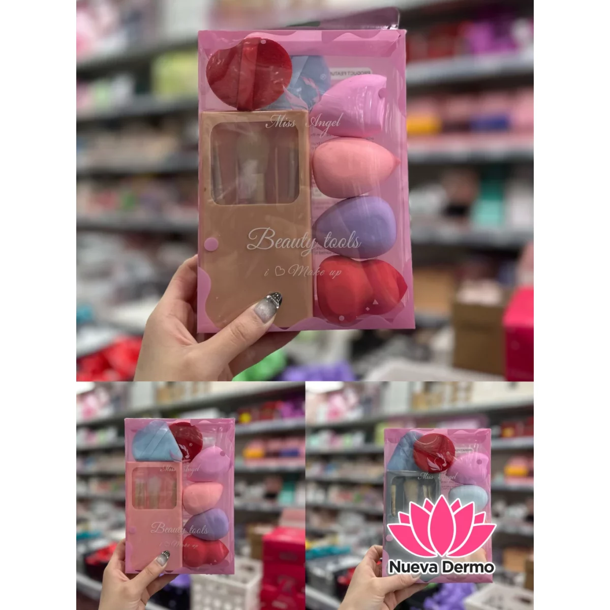 KIT ESPONJA CON BROCHA DE MAQUILLAJE MARCA DE TEI