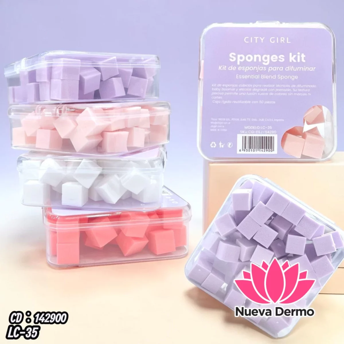KIT ESPONJAS P/DIFUMINAR CITY GIRL LC-35 CD: 142900