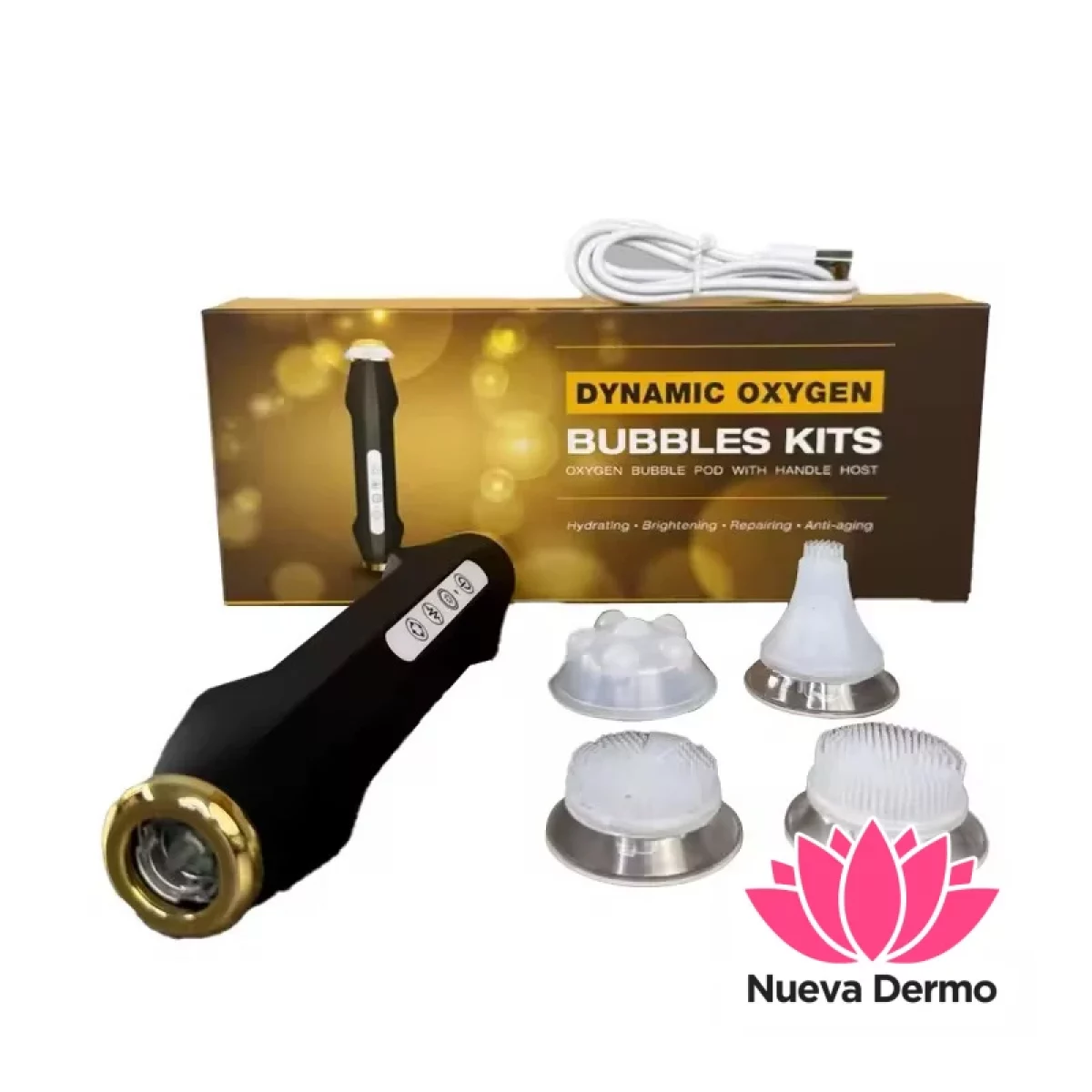Kit Lapiz oxygenador + 4 cabezales portatil profesional uso facial #JUN-JQ110