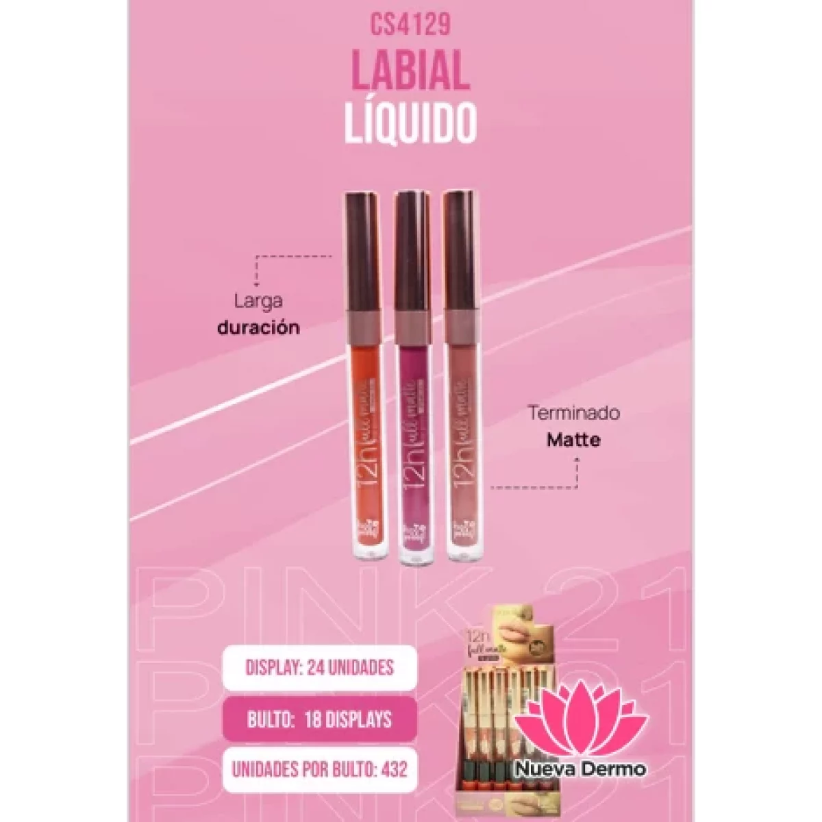 LABIAL 12H FULL MATTE PINK 21 CD: CS4129