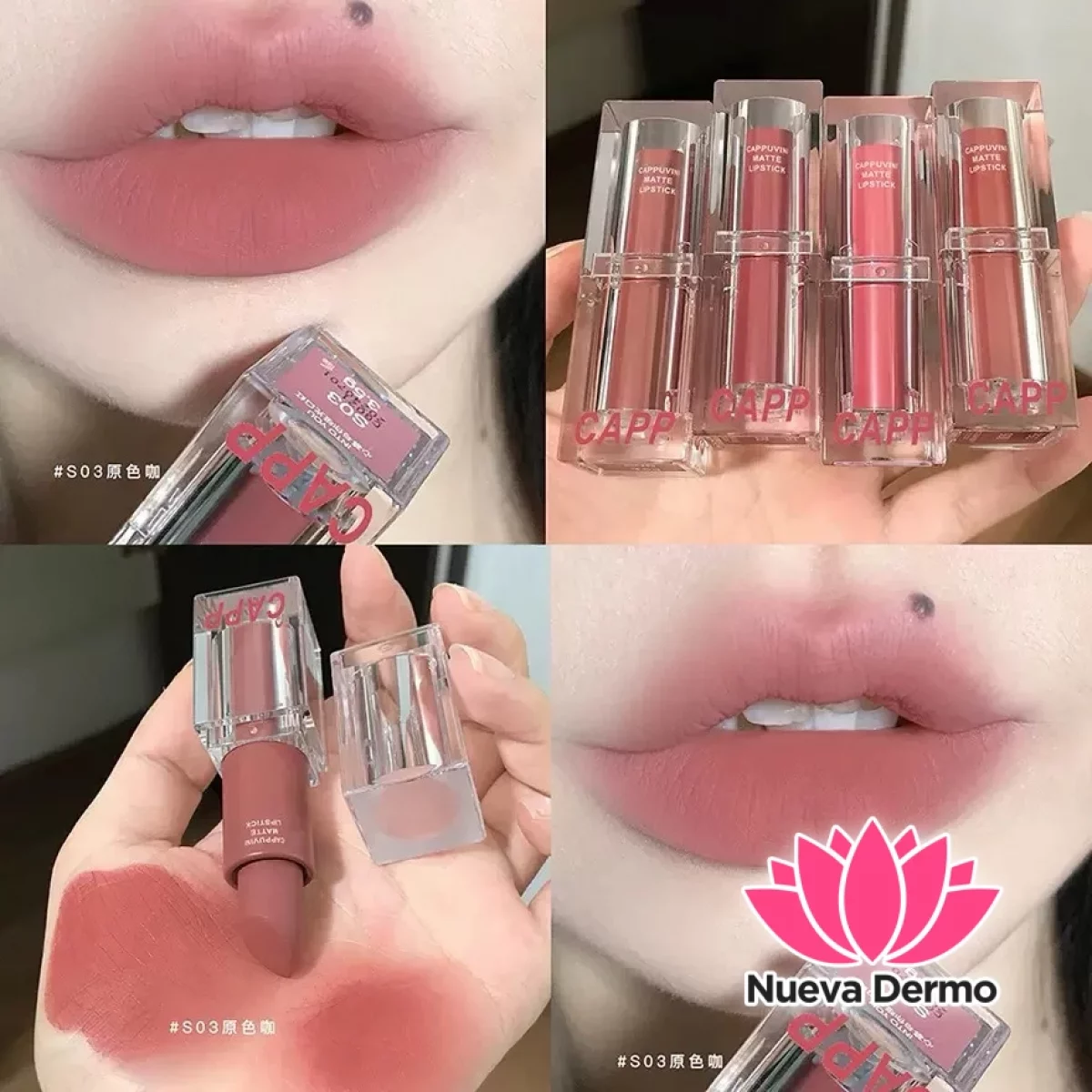 Labial en barra Velvet larga duración Cappuvini #CP105