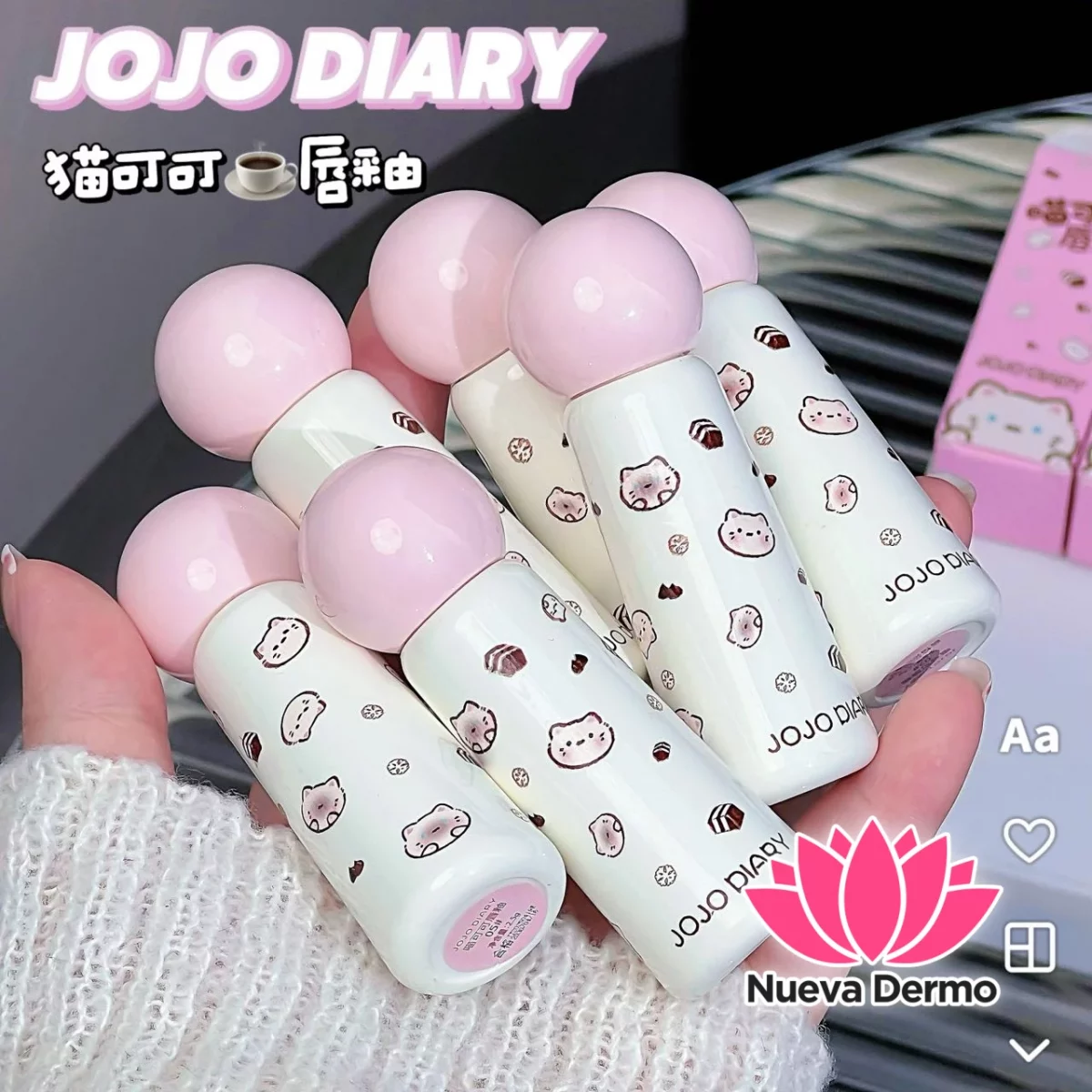 Labial Lip gloss kitty efecto matte larga duracion Jojo Diary #JJ228