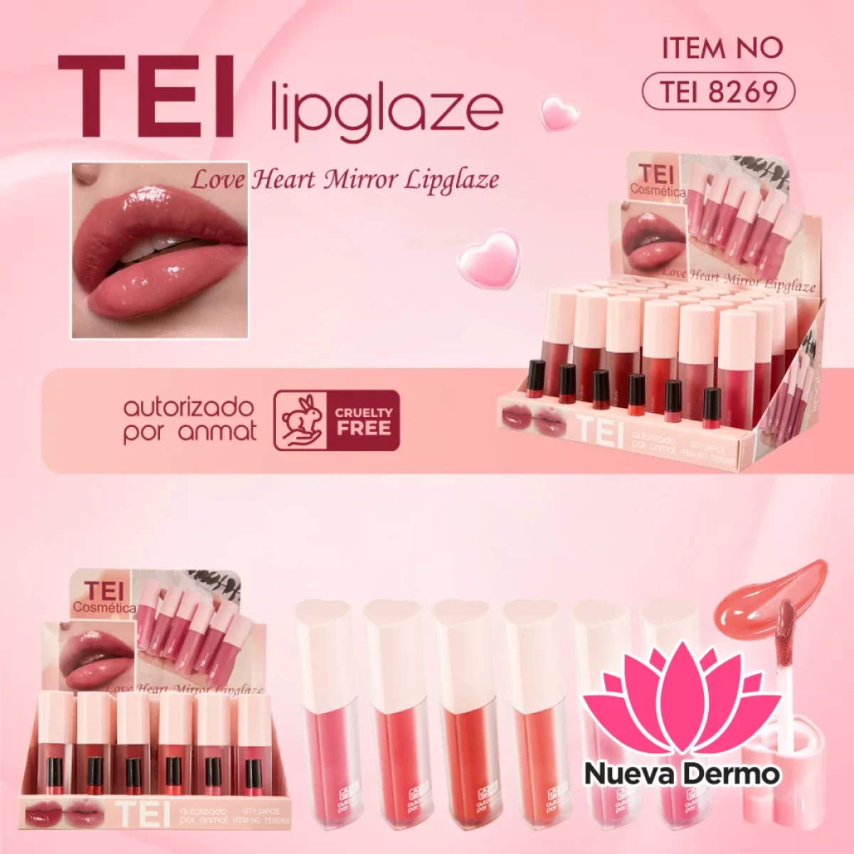 LABIAL LIQUIDO LOVE HEART MIRROR LIPGLAZE CD: TEI8269