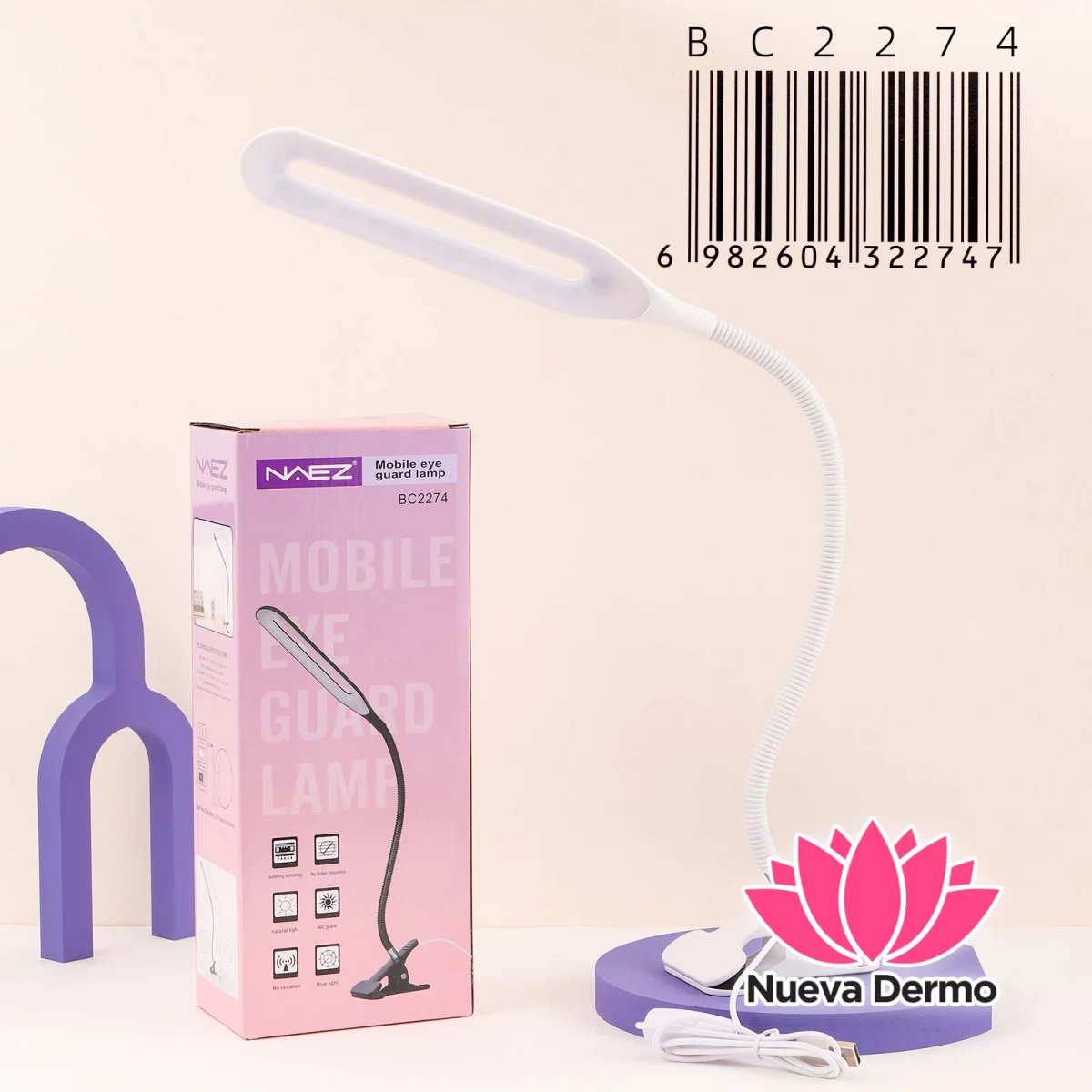 Lámpara LED flexible con pinza NAEZ BC2274
