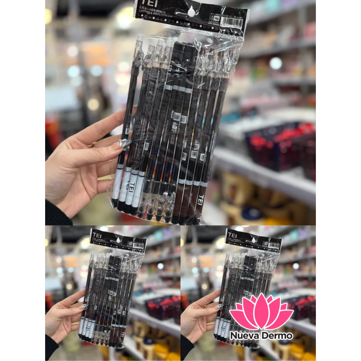 LÁPIZ DELINEADOR DE OJOS MARRÓN NEGRO BLANCA MARCA TEI