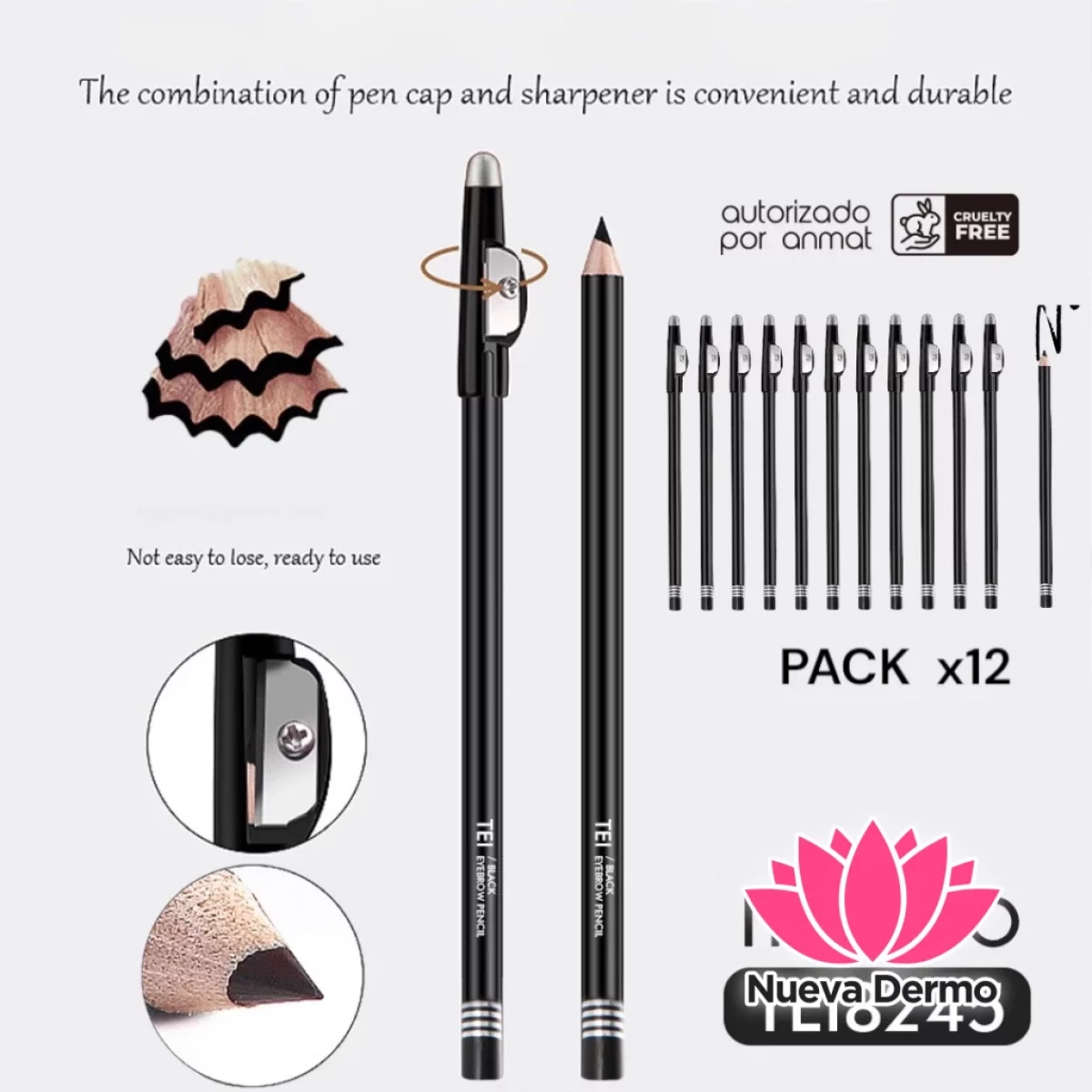 LAPIZ DELINEADOR NEGRO PACK X12 CD: TEI8245