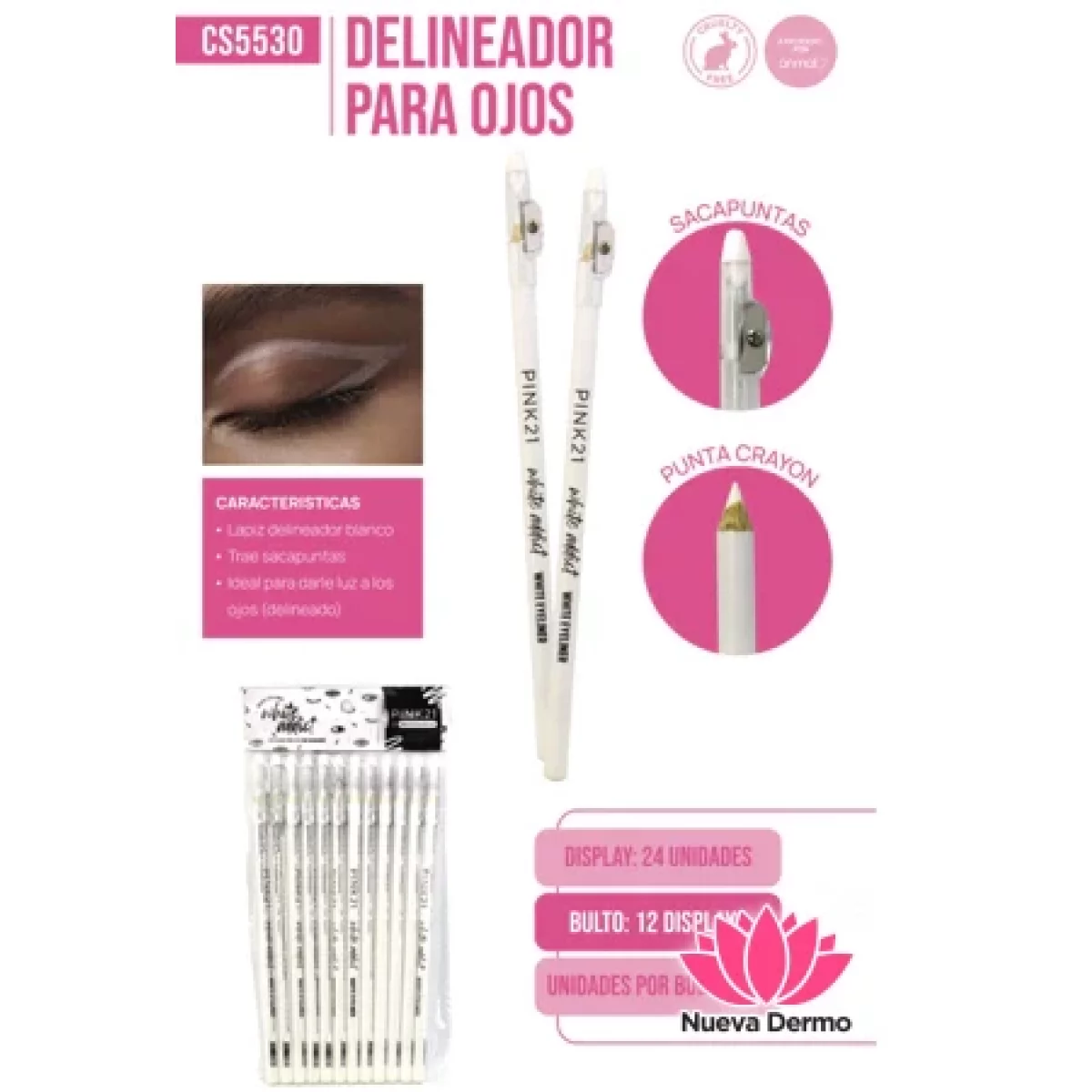 LAPIZ DELINEADOR PARA OJOS PACK X12 PINK21 CD: CS5530
