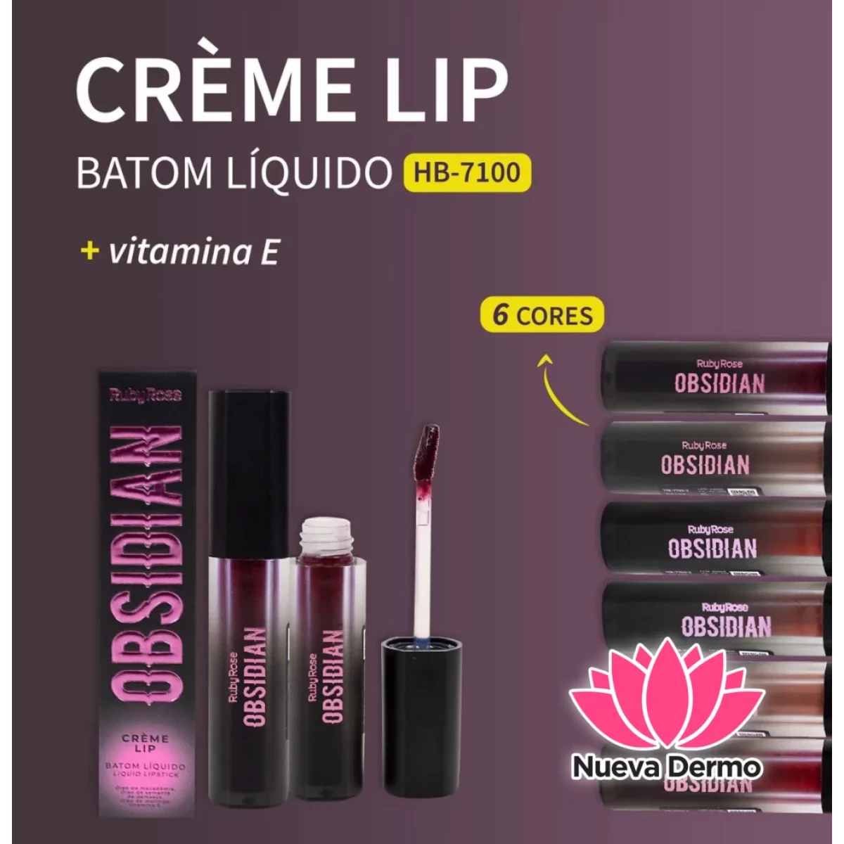 LAPIZ LABIAL LIQUIDO CREMOSO OBSIDIAN RUBY ROSE CD: HB-7100