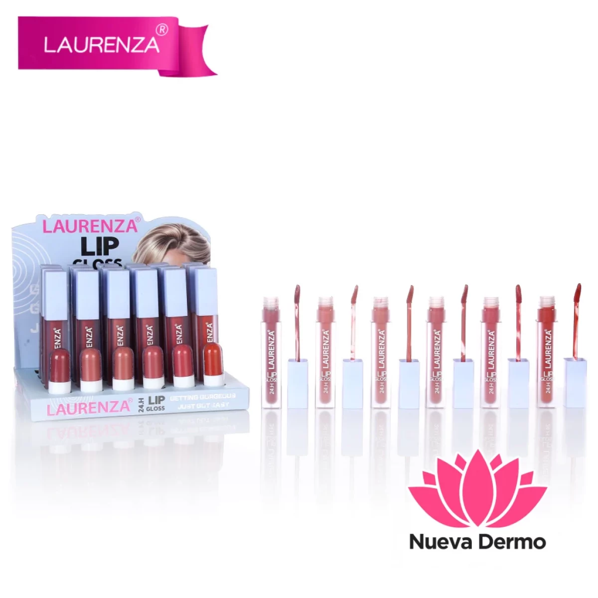 LAURENZA LIP GLOSS MG-252111/MG-252112-LA606 5061004441270 (12 TONOS)