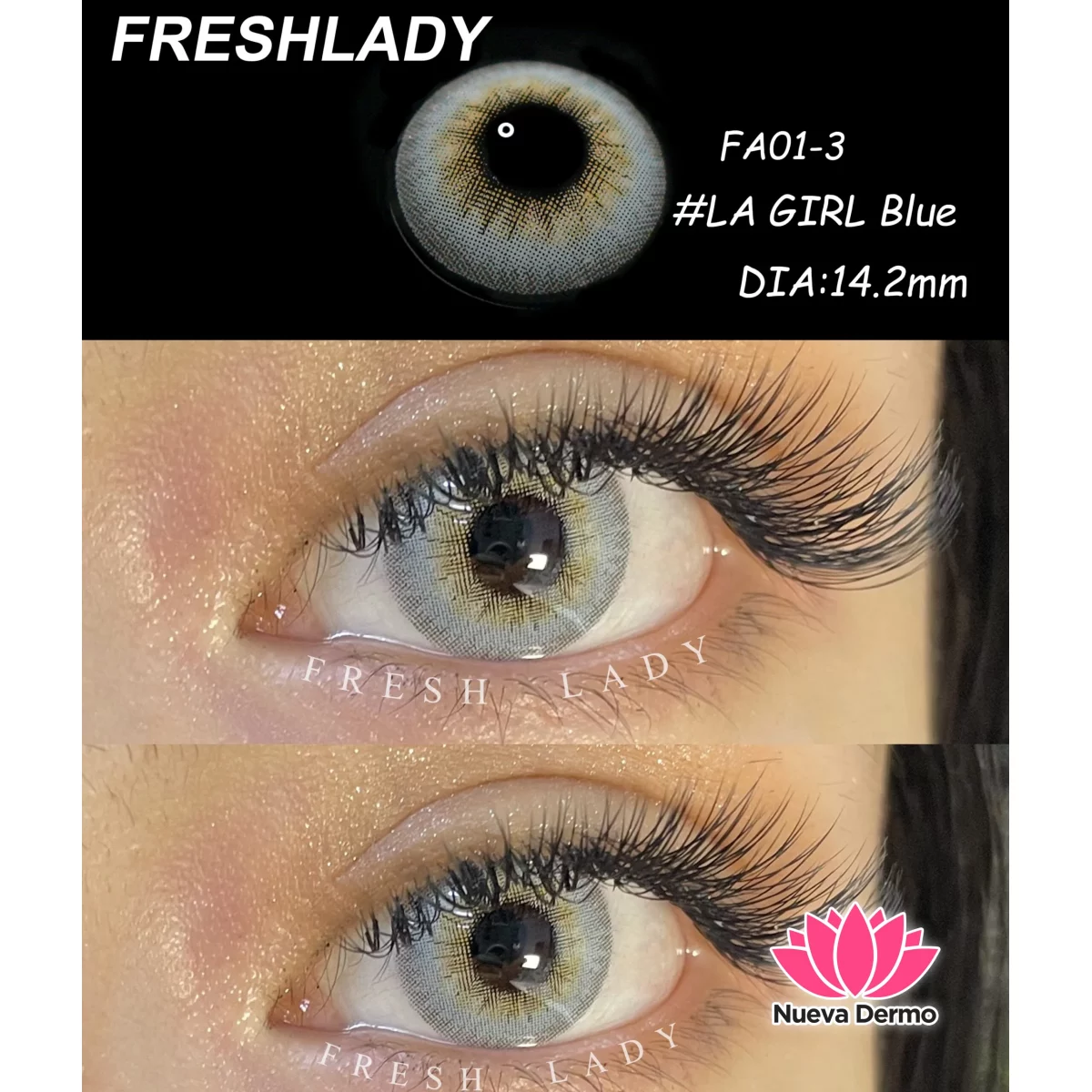Lentes de contacto Freshlady LA Girl Blue FA01-3
