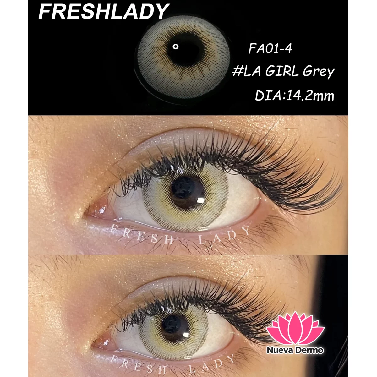 Lentes de contacto Freshlady LA Girl Grey FA01-4