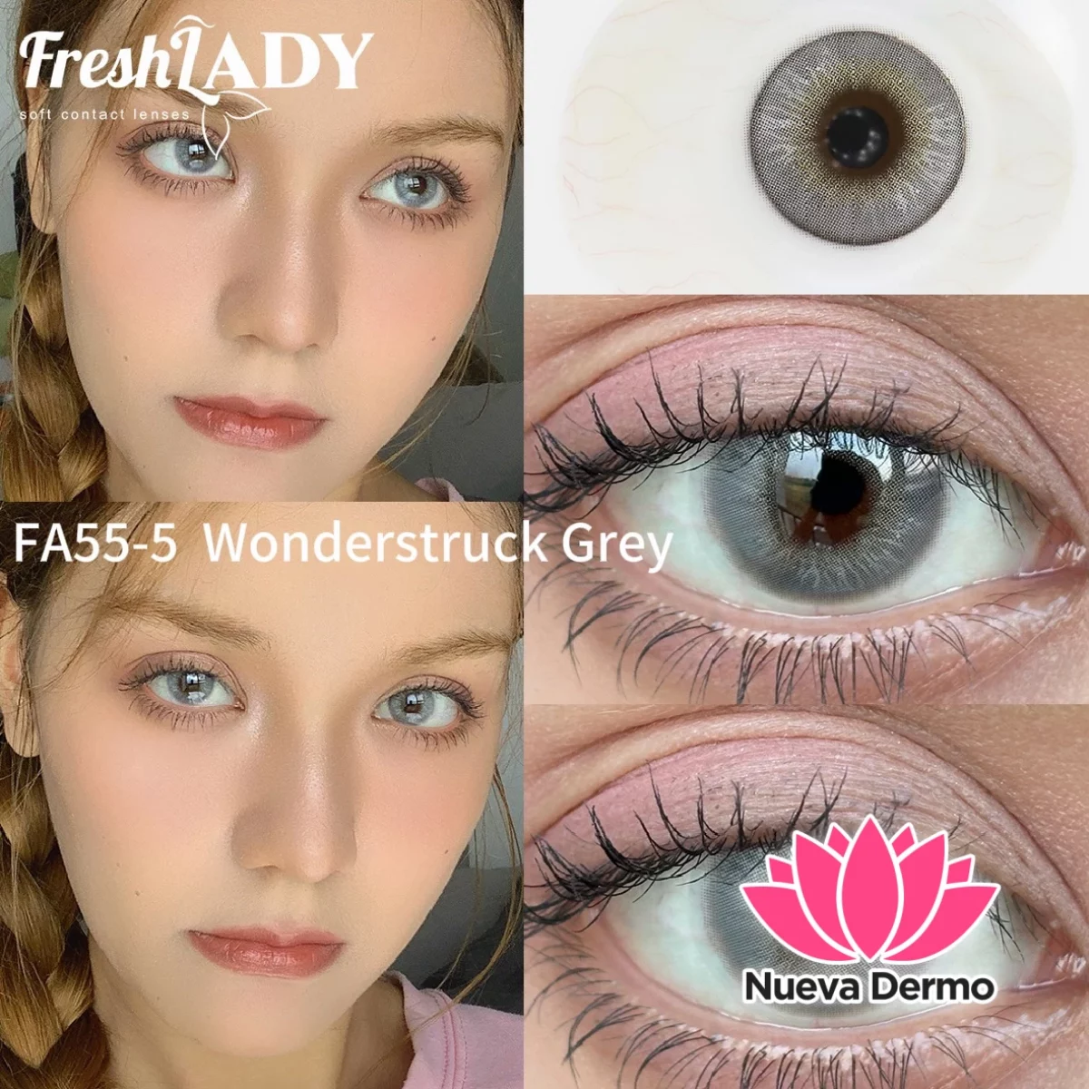 Lentes de contacto Freshlady Wonderstruck Grey FA55-5