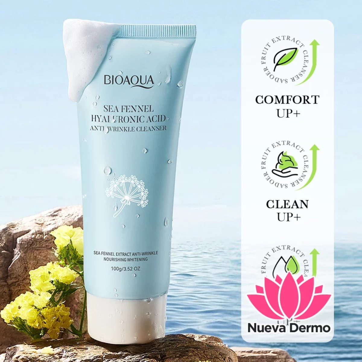 Limpiador Facial Antiarrugas con Acido Hialuronico y Hinojo Marino 100G 41869