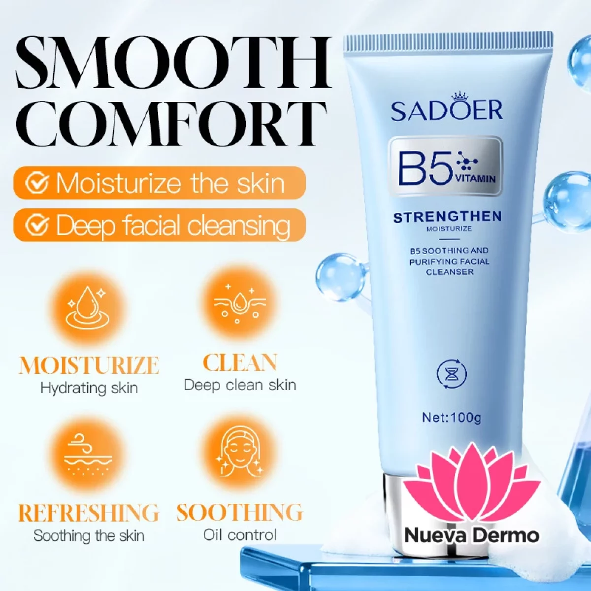 Limpiador Facial Calmante con Vitamina B5 100 G 46925