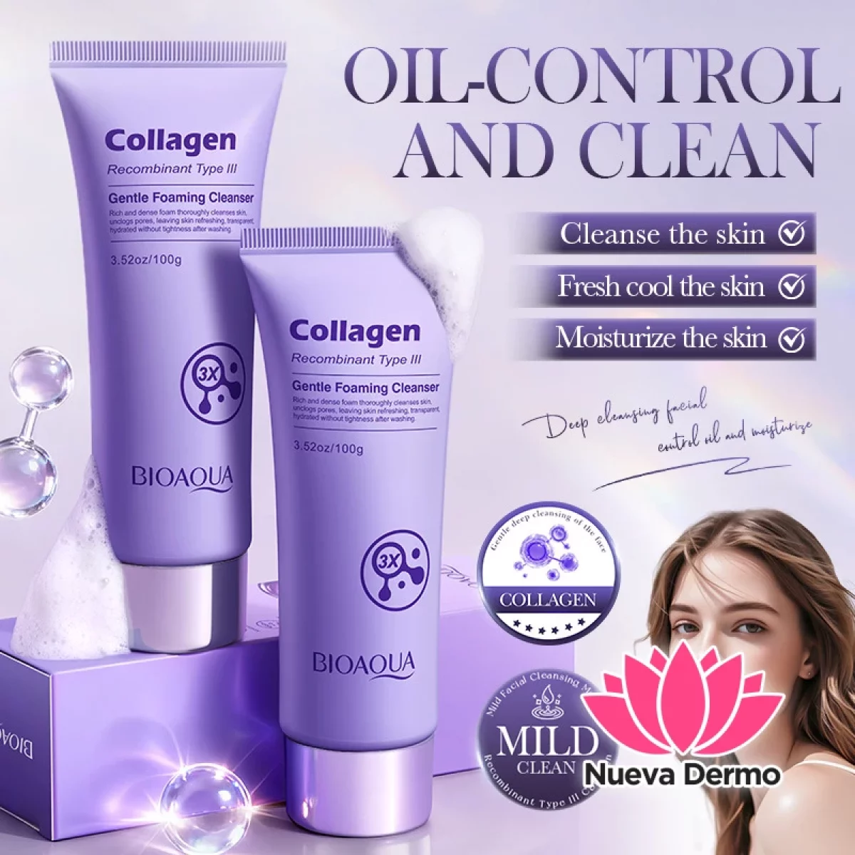 Limpiador Facial con Colageno Recombinante Iii 100G 86556