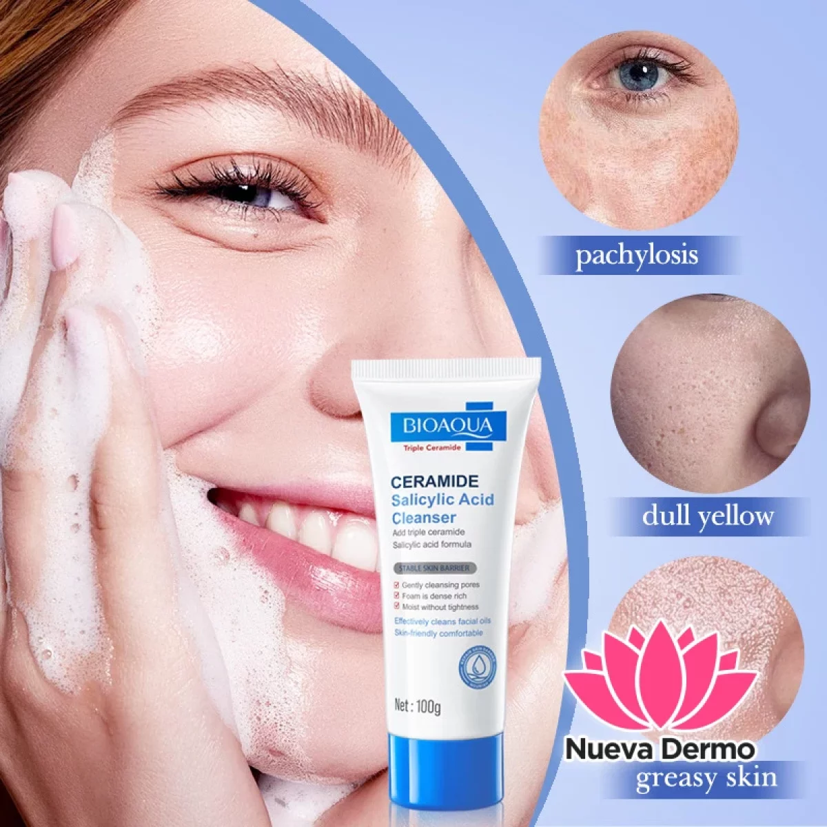 Limpiador Facial Hidratante de Acido Hialuronico con Ceramidas 100G 34908