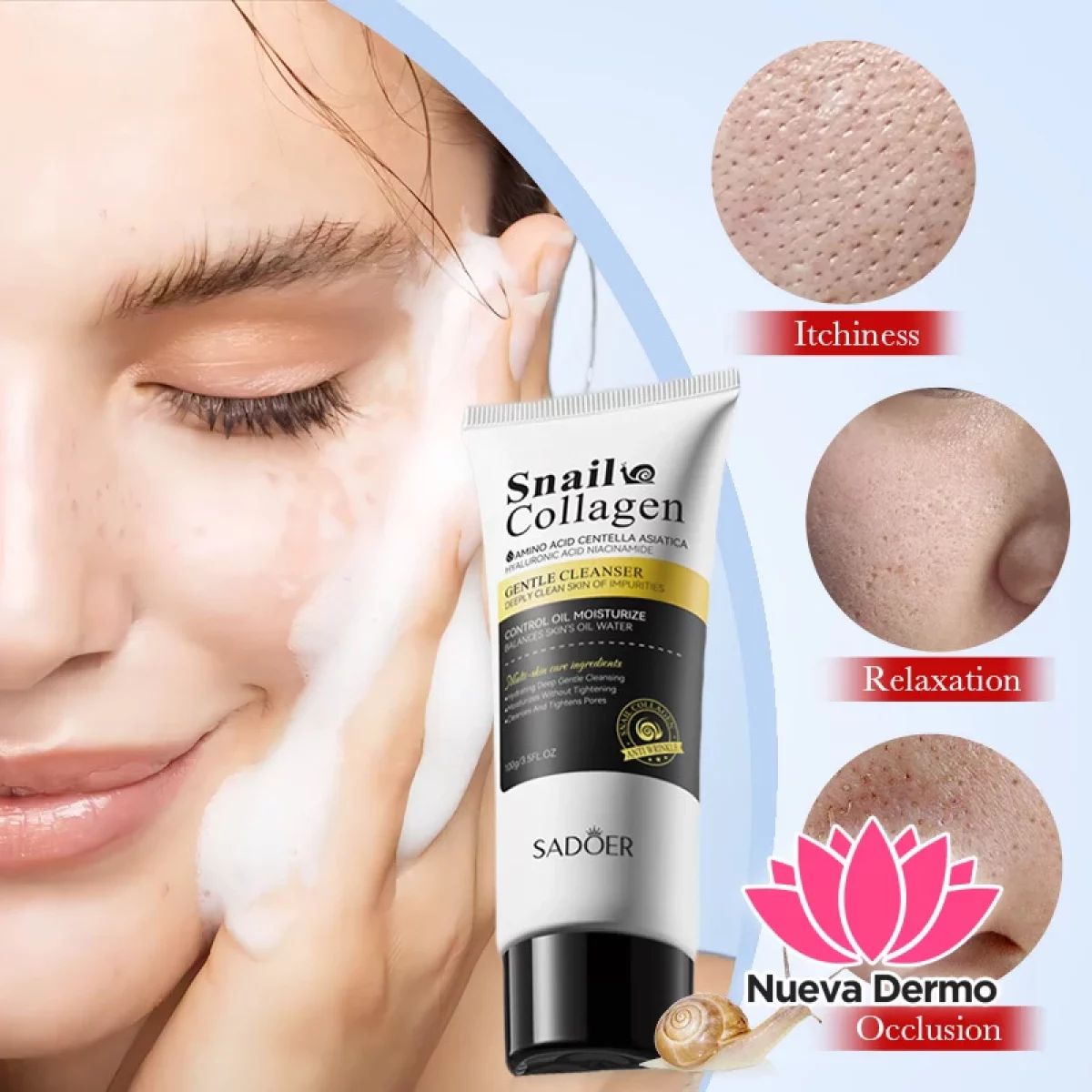 Limpiador Facial Suave con Colágeno y Baba de Caracol