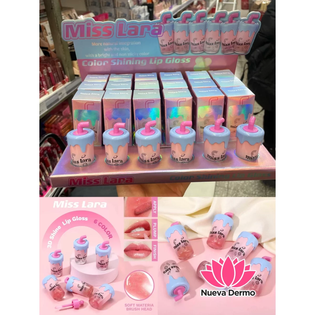 LIP GLOSS EN FORMA DE BOTELLA MISS LARA