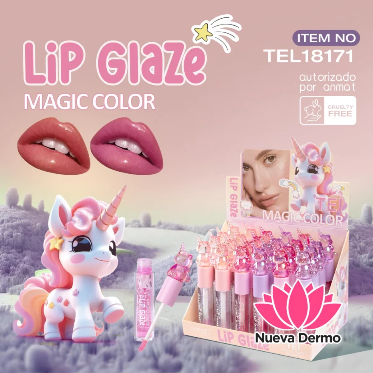 LIP GLOSS LABIAL UNICORNIO METALIZADO CD: TEI8171