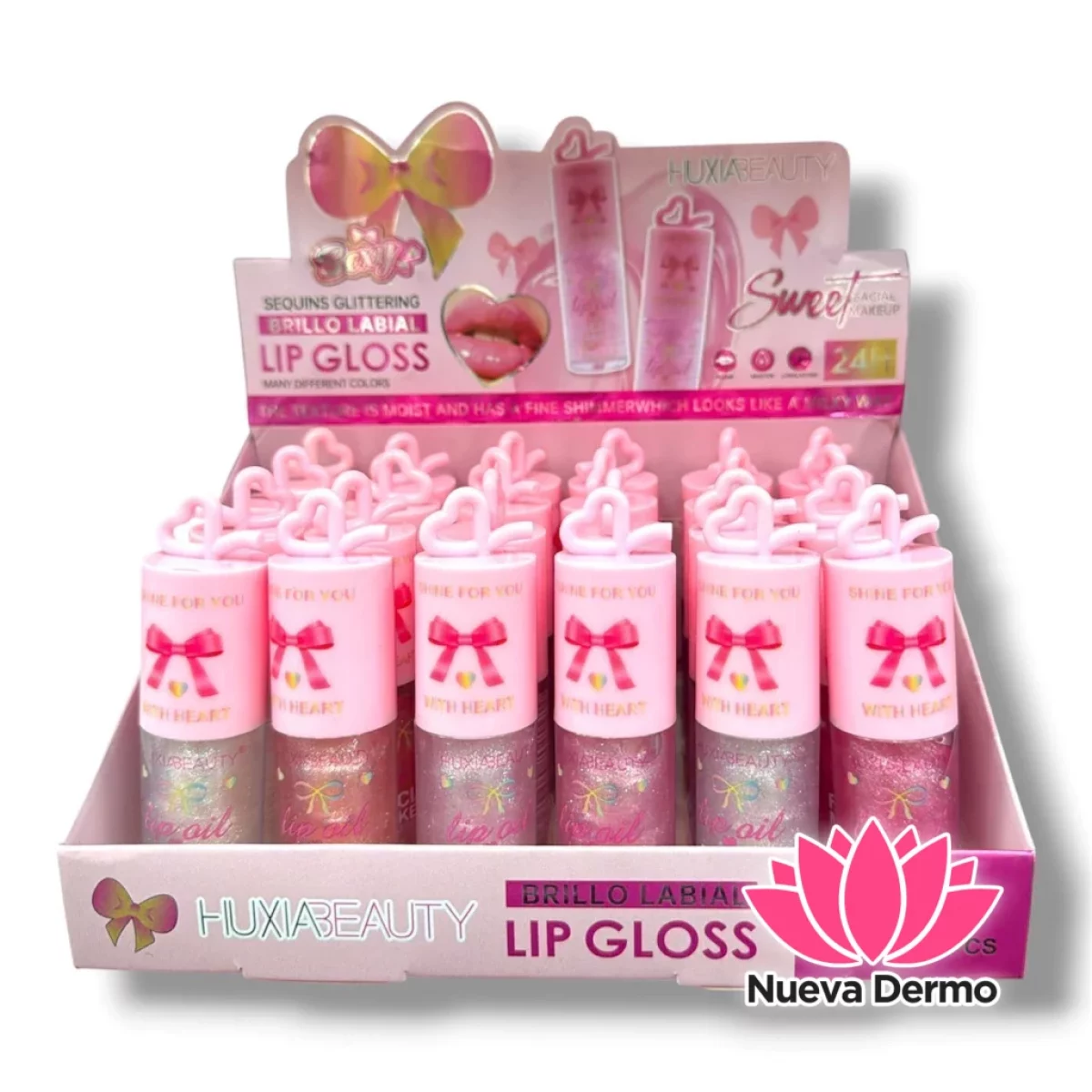 LIP GLOSS WHIT HEART FACIAL MEKAUP