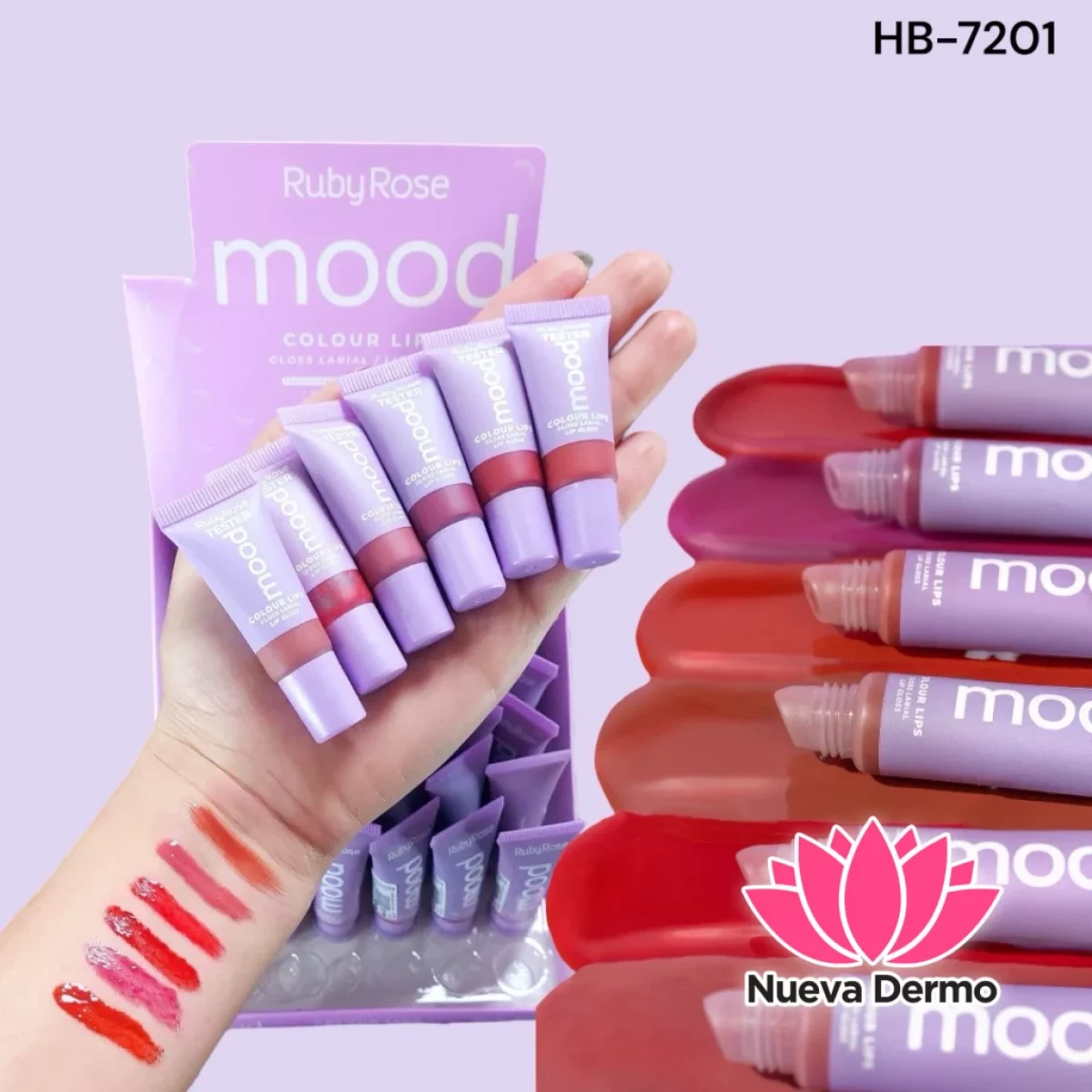 LIPGLOSS LABIAL COLOUR LIPS LIQUIDO MOOD RUBY ROSE CD: HB-7201