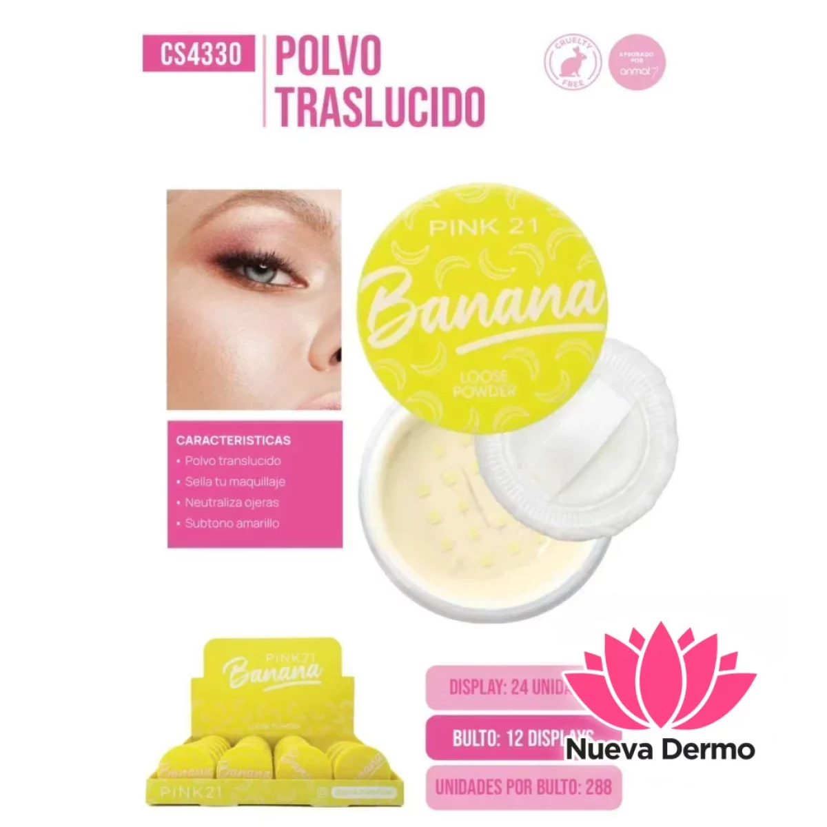 loose powder banana tapa amarillo CS4330
