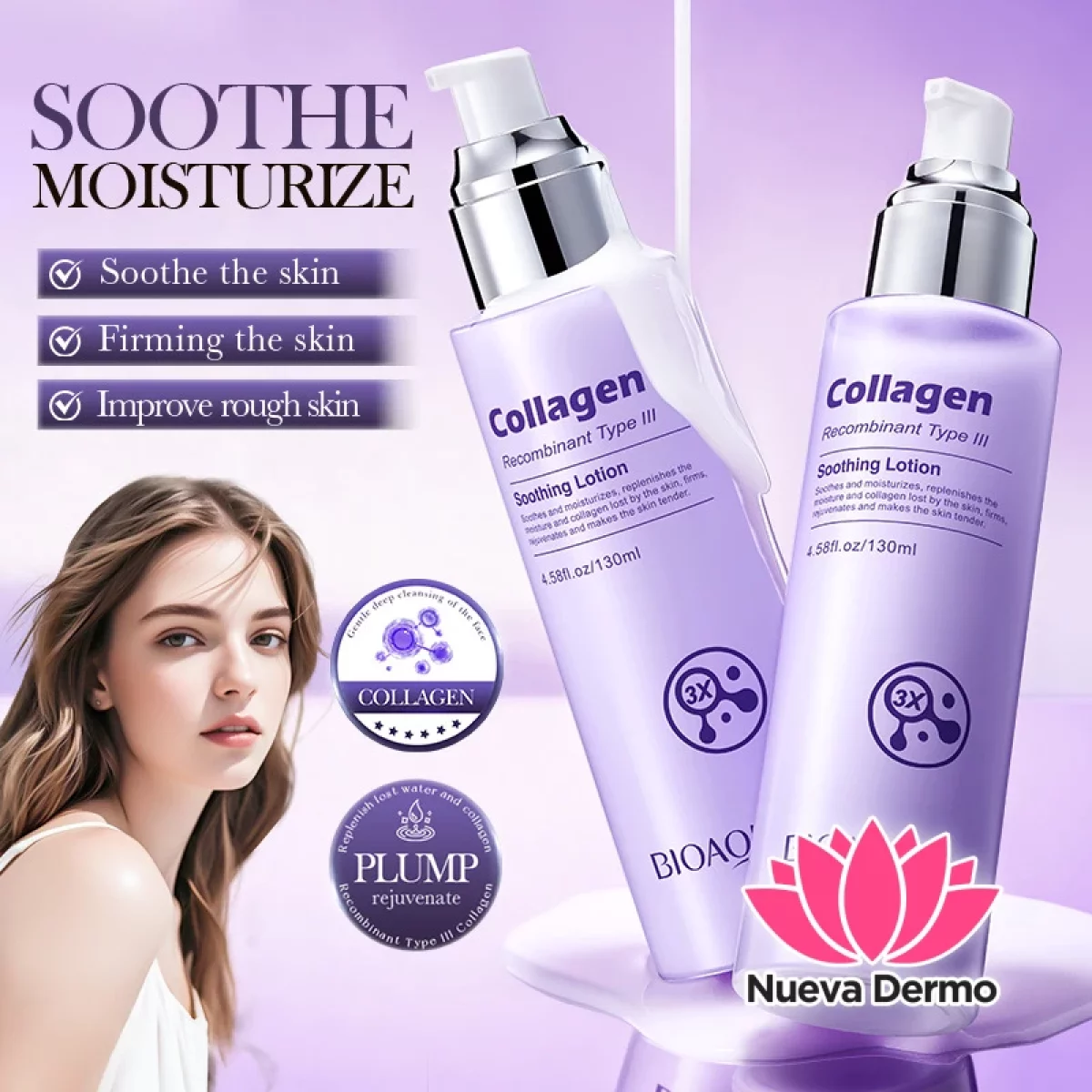 Lotion Calmante con Colágeno Recombinante Tipo Iii