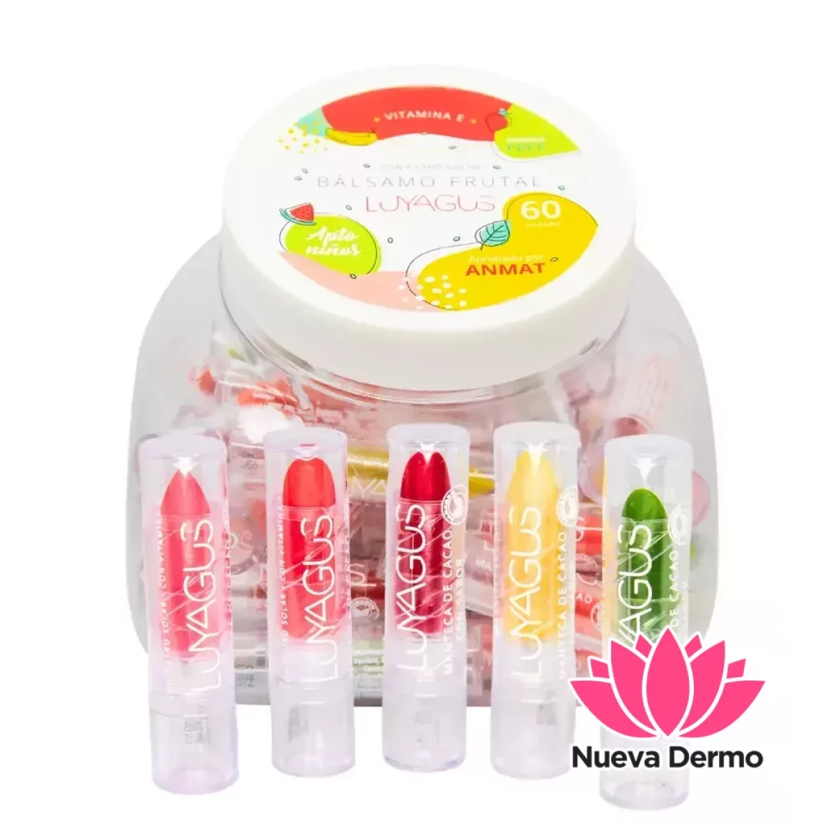 LUYAGUS CARAMELERA BALSAMOS FRUTALES 60PCS