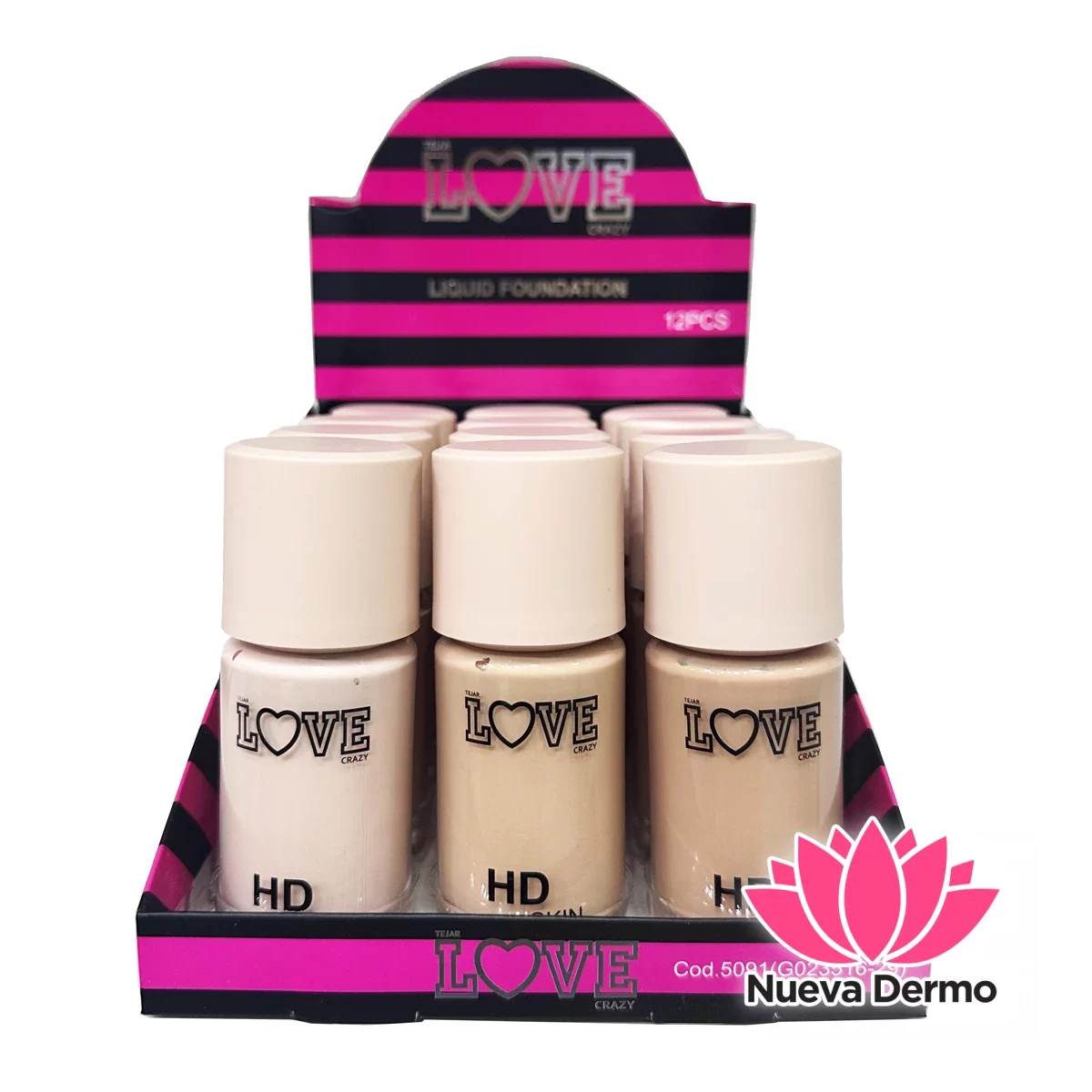 MAQUILLAJE FLUIDO HD EN ENVASE DE VIDRIO 5091 92358