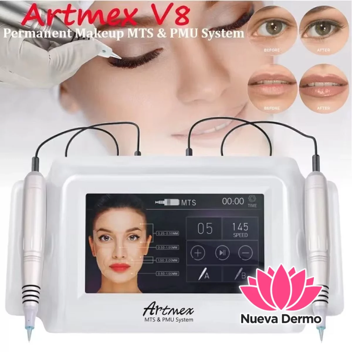 MAQUINAS DE TATUAJE DE MAQUILLAJE PERMANENTE DIGITAL MTS PARA TATUAJE DE CEJAS V8