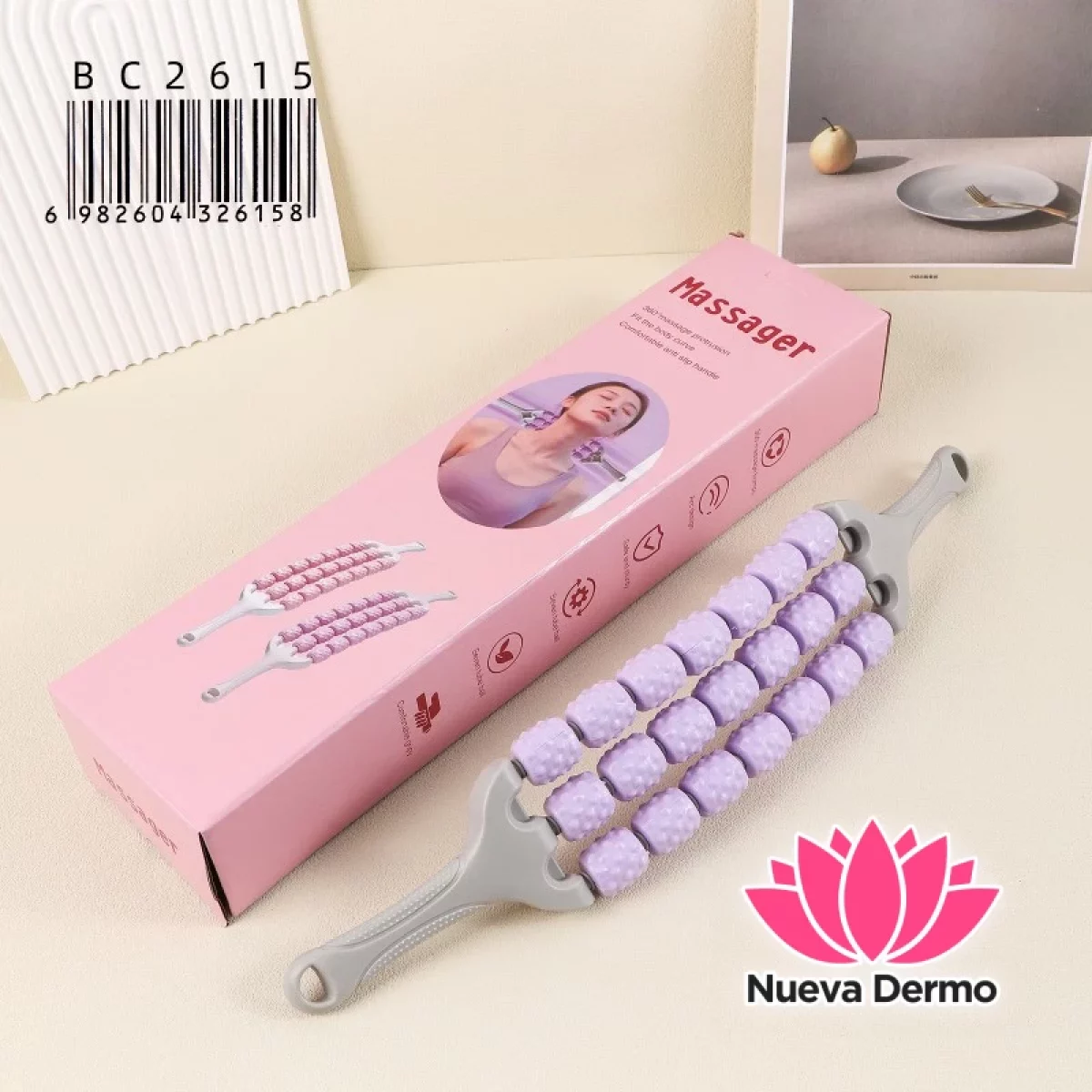 Masajeador de 3 filas flexible BC2615/26158