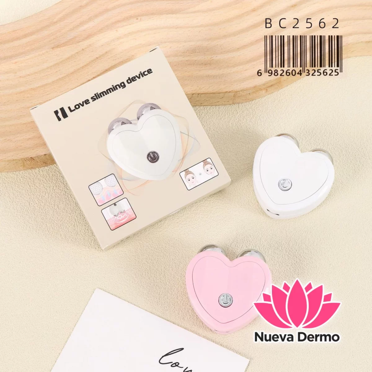 Masajeador Facial Micro-Current en Forma de Corazón y Diseño Ergonómico BC2562/25625
