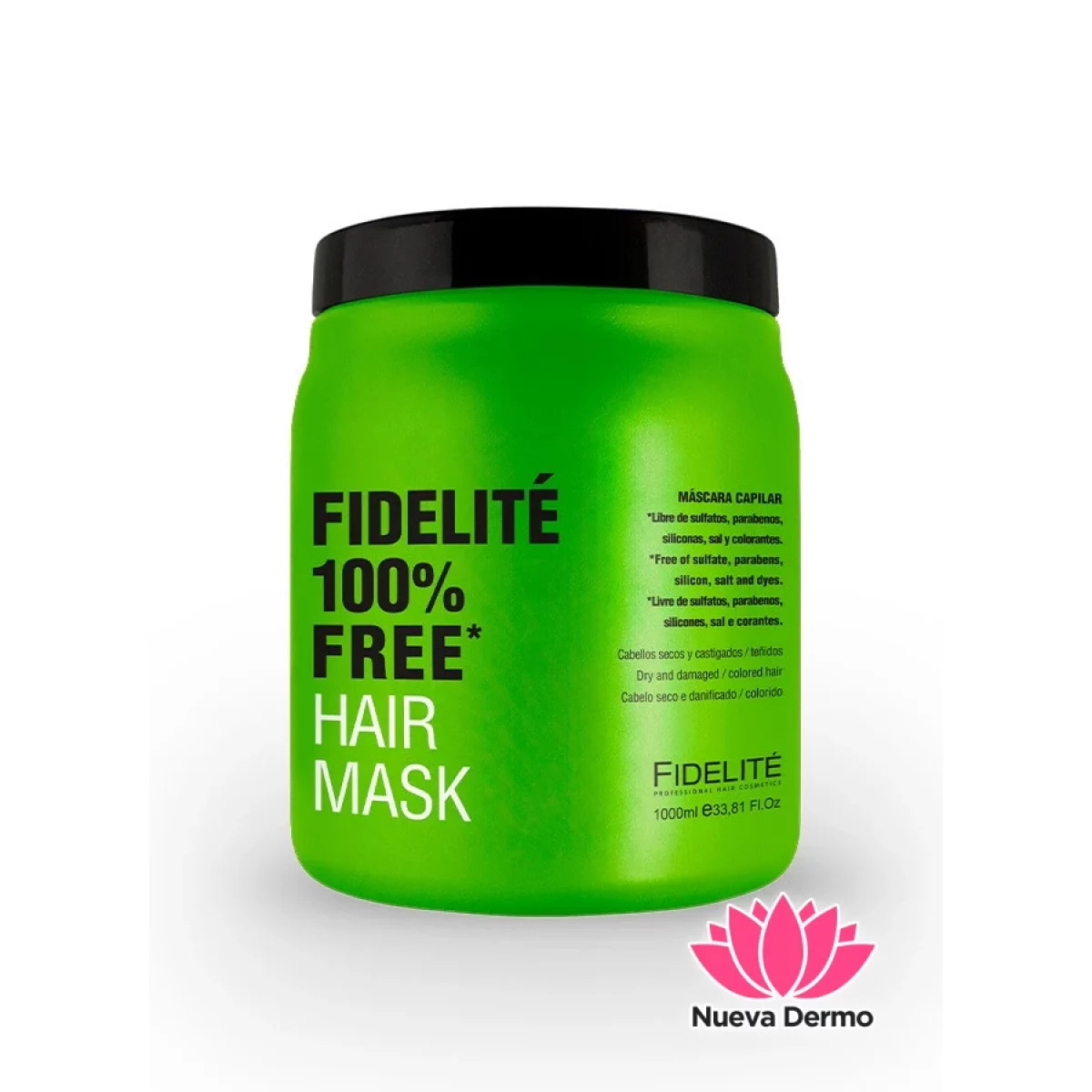 Mascara Capilar 100% Free Cabello Seco Lastimado 1000g Fidelite