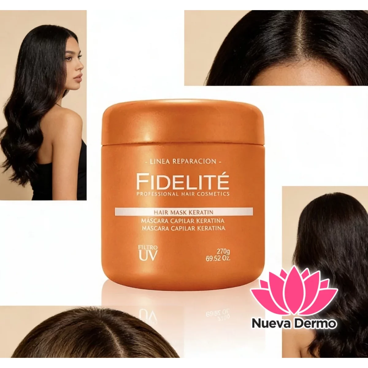 MÁSCARA CAPILAR KERATINA 270 GRS DE FIDELITE