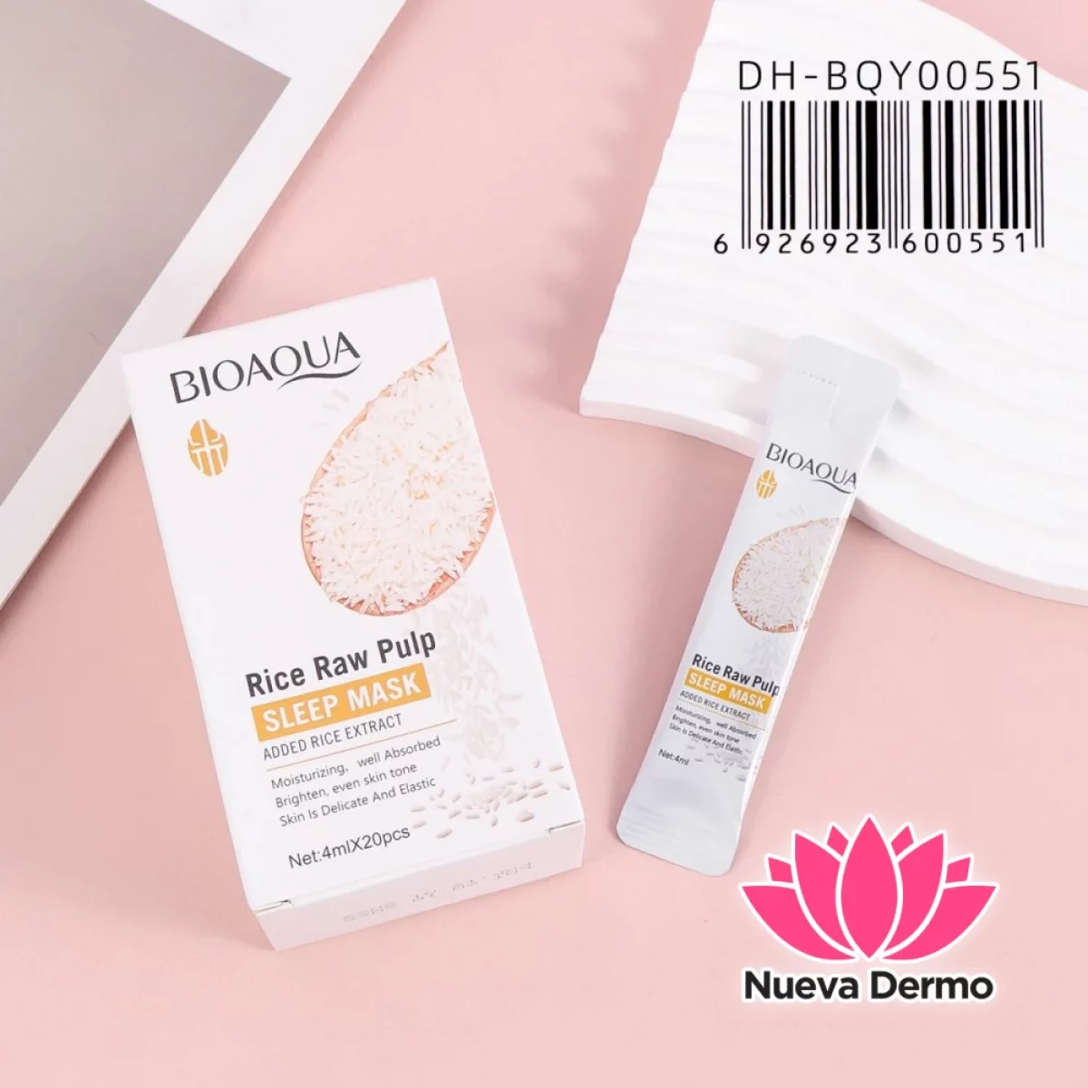 Máscara Facial Nocturna de Arroz Rice Raw Pulp Sleep Mask Dh-BQY00551/005511 Bioaqua