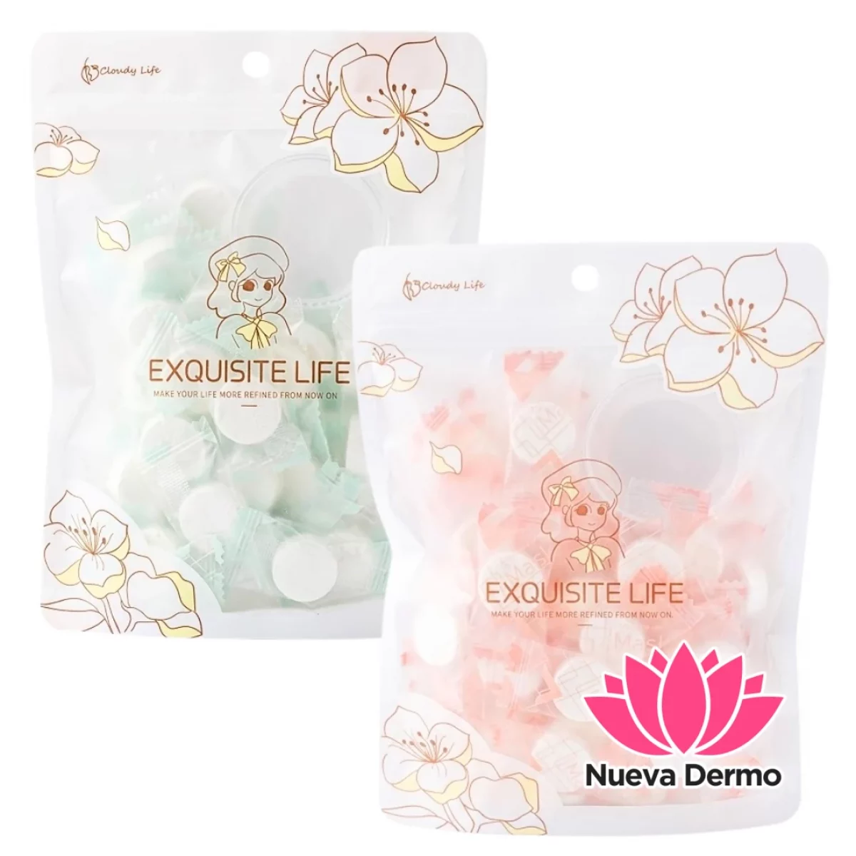 Mascarilla Comprimida X50 Facial Pastilla Capsula Cloudy Life
