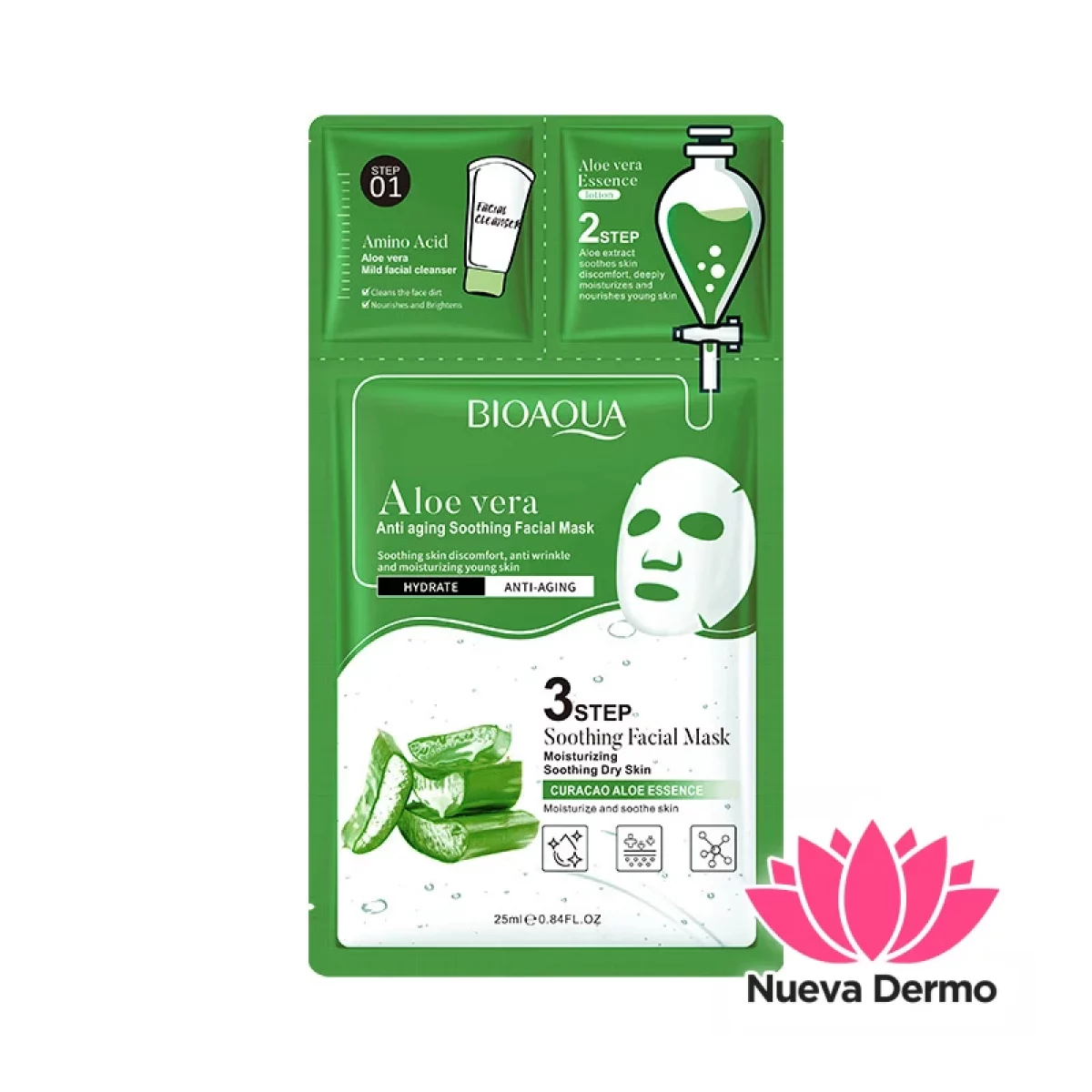 Mascarilla de Aloe Vera de 3 Pasos