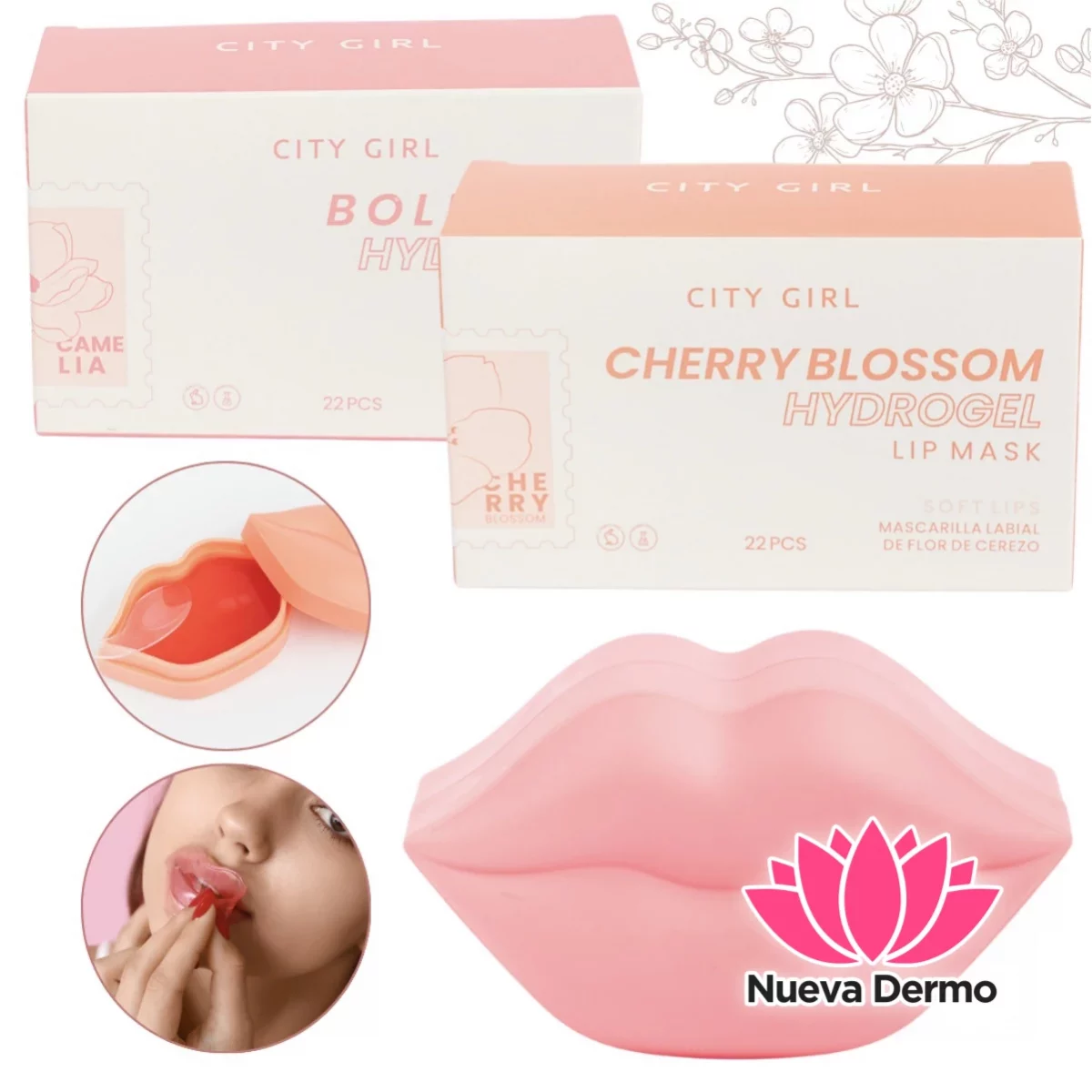 Mascarilla de labios Cherry Blossom City Girl pote 22u