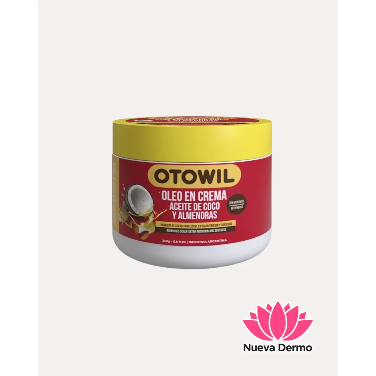 MASCARILLA DE OLEO EN CREMA DE ACEITE DE COCO Y ALMENDRAS 250GR – OTOWIL