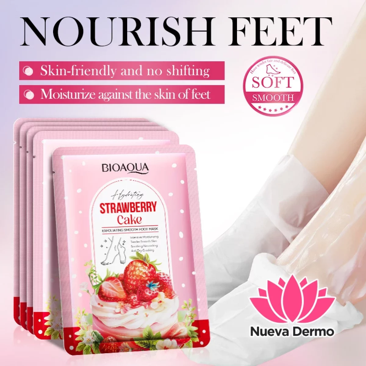 Mascarilla Exfoliante y Suavizante para Pies con Frutilla