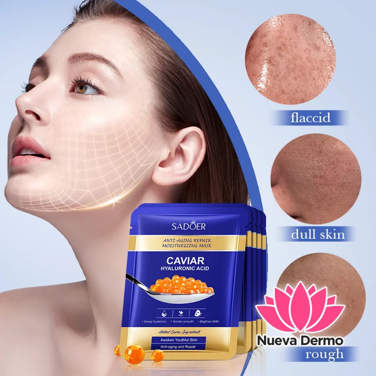 Mascarilla Facial Caviar Acido Hialuronico Hidratante 19349