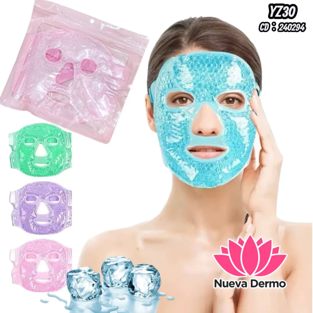 MASCARILLA FACIAL DE GEL REUTILIZABLE FRIO ANTIOJERAS TODO TIPO DE PIE YZ30 CD: 240294
