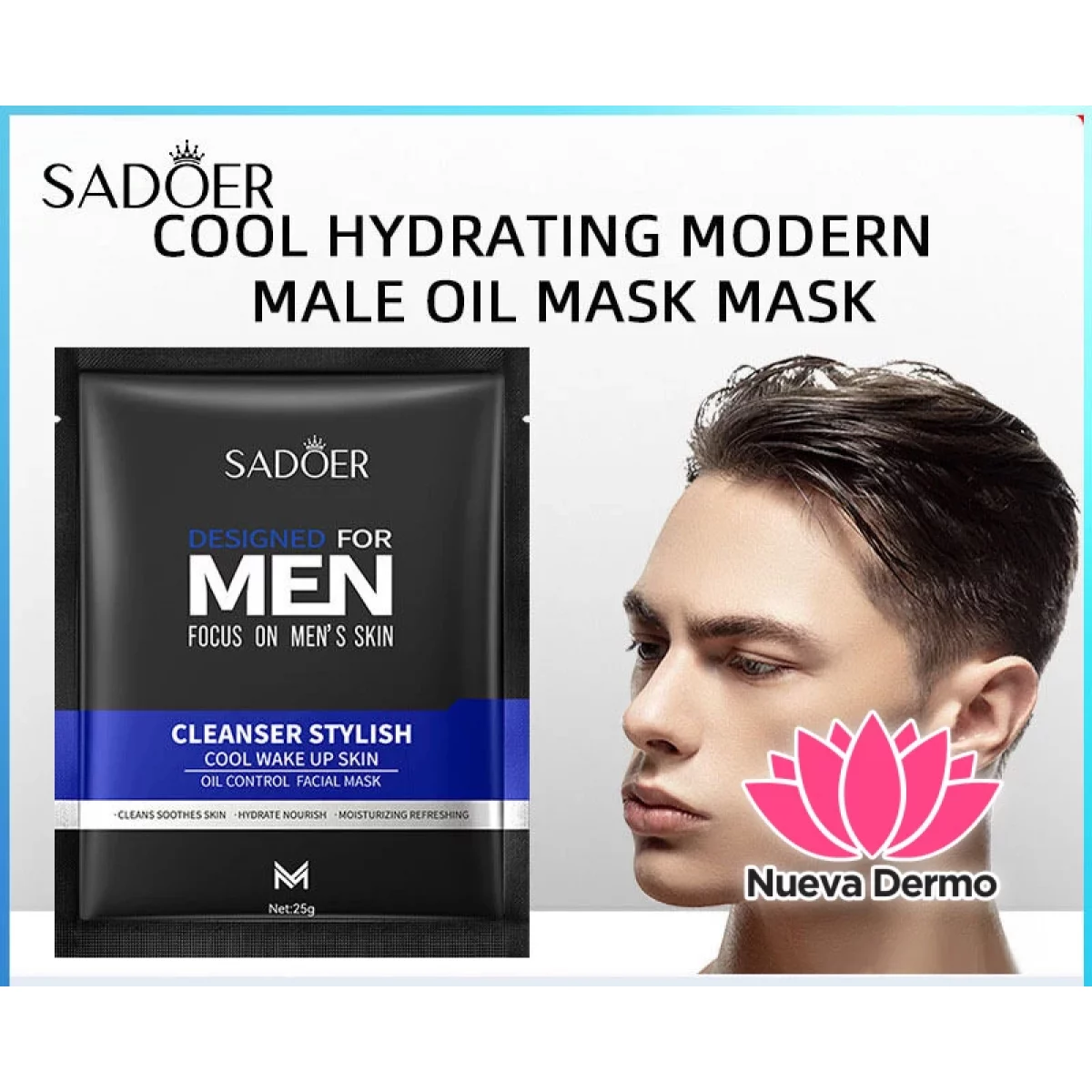 Mascarilla Facial Hidratante Controla la Grasa para Hombres 25G 36599